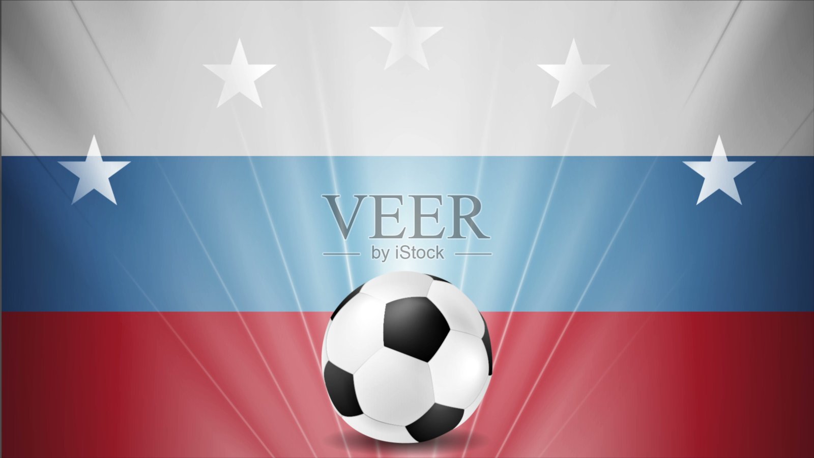 足球抽象背景与球，俄罗斯国旗插画图片素材