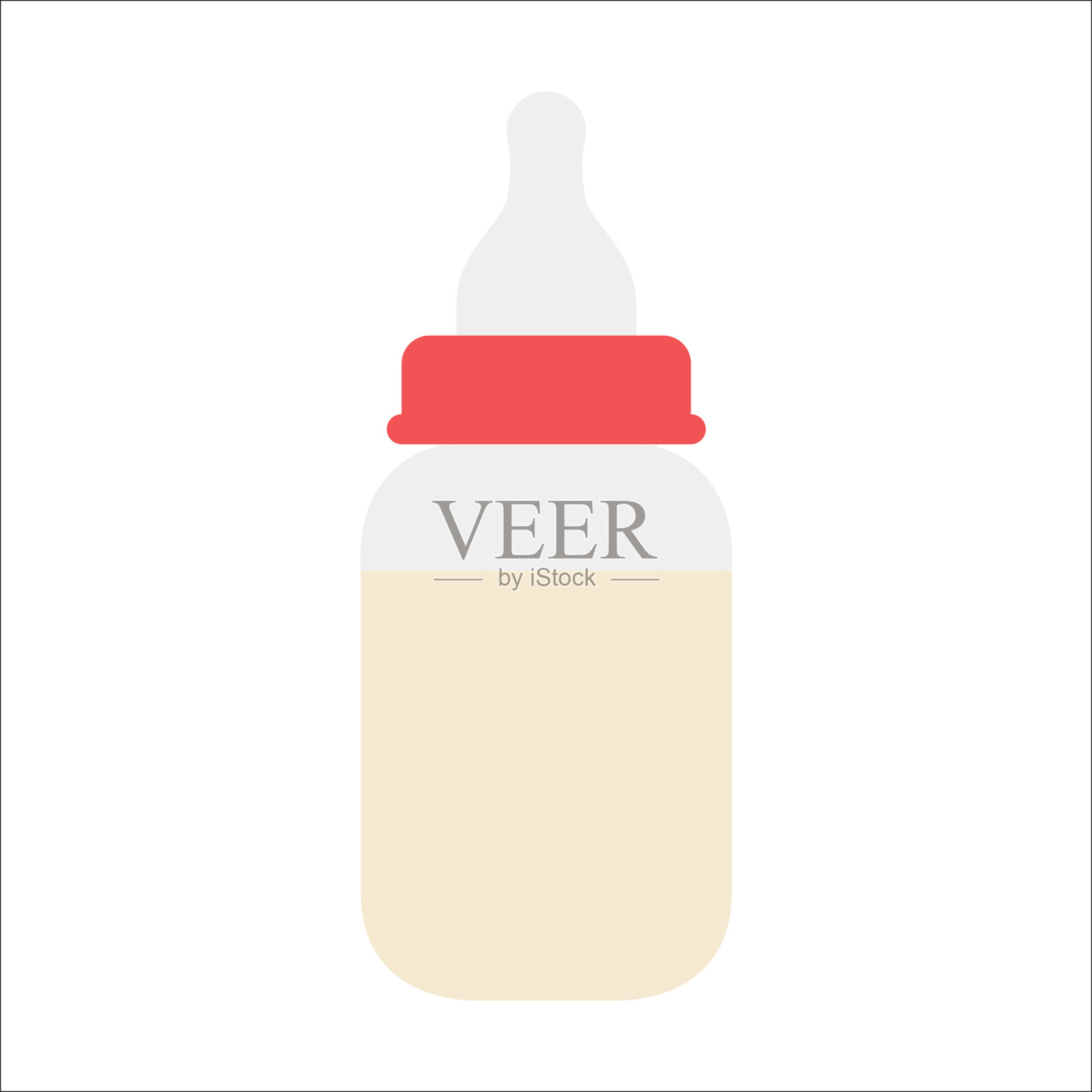 婴儿奶瓶图标上的白色背景插画图片素材