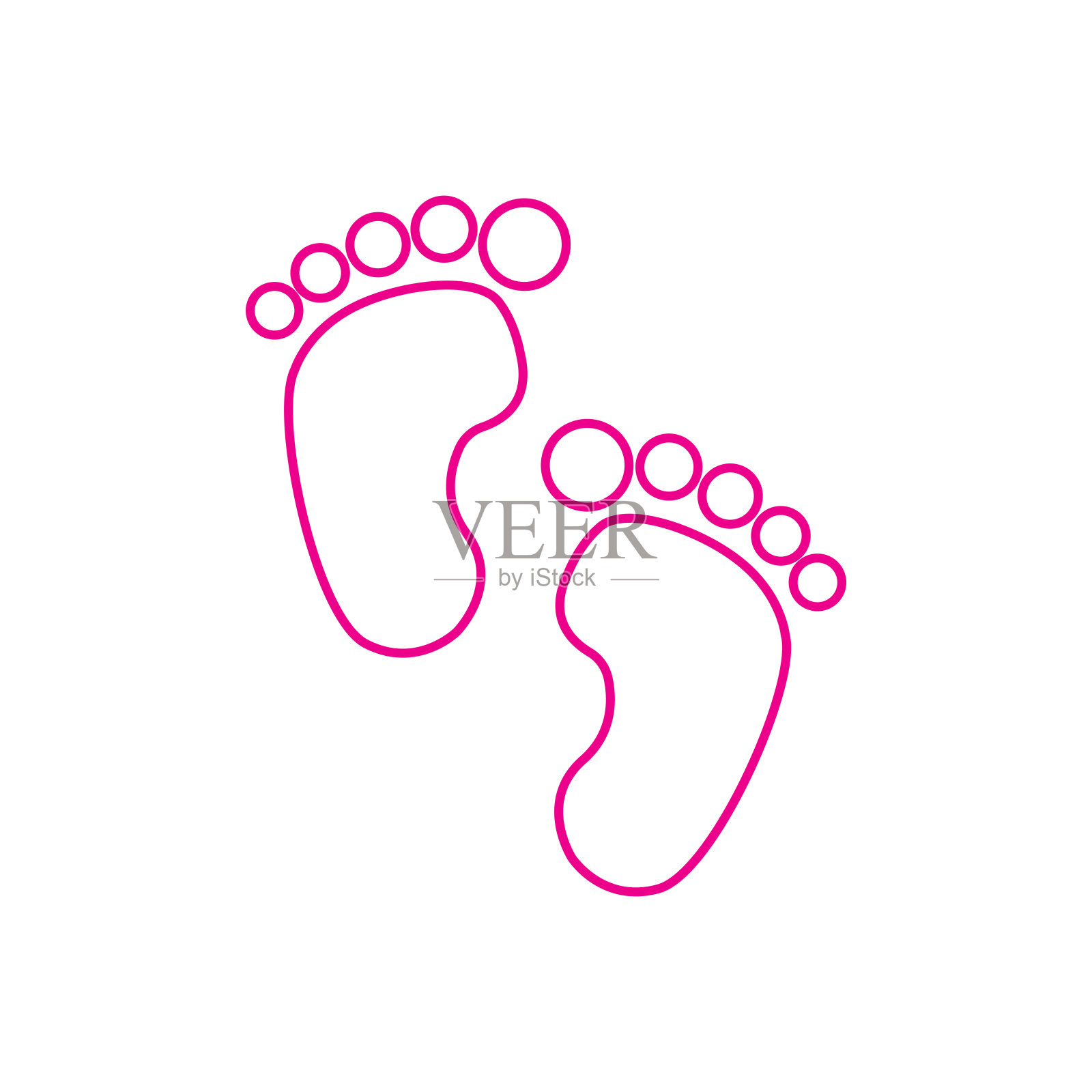 女婴脚印图标插画图片素材