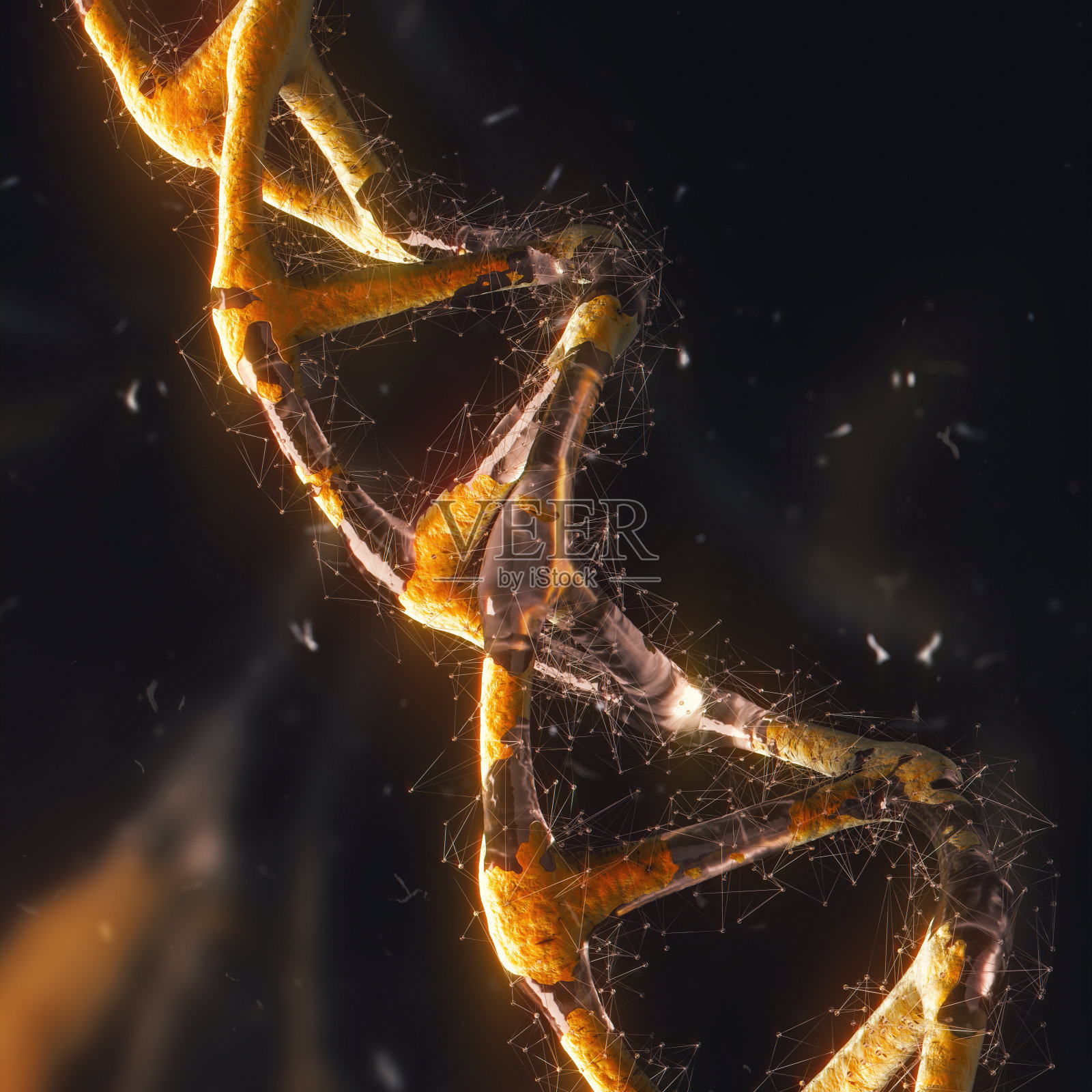 神经丛DNA分子模型。抽象技术科学、概念、三维插图。照片摄影图片