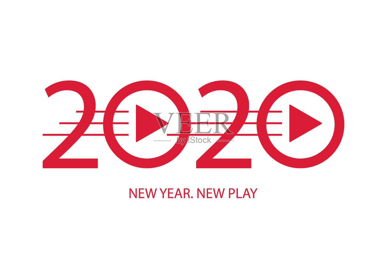 2020年愿景，标志与游戏符号和条纹插画图片素材