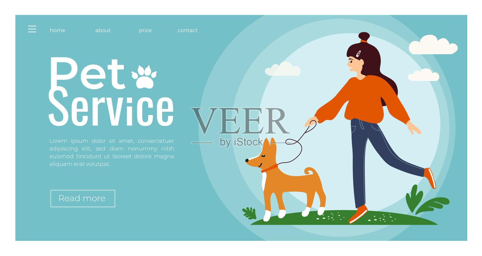 宠物服务模板插画图片素材