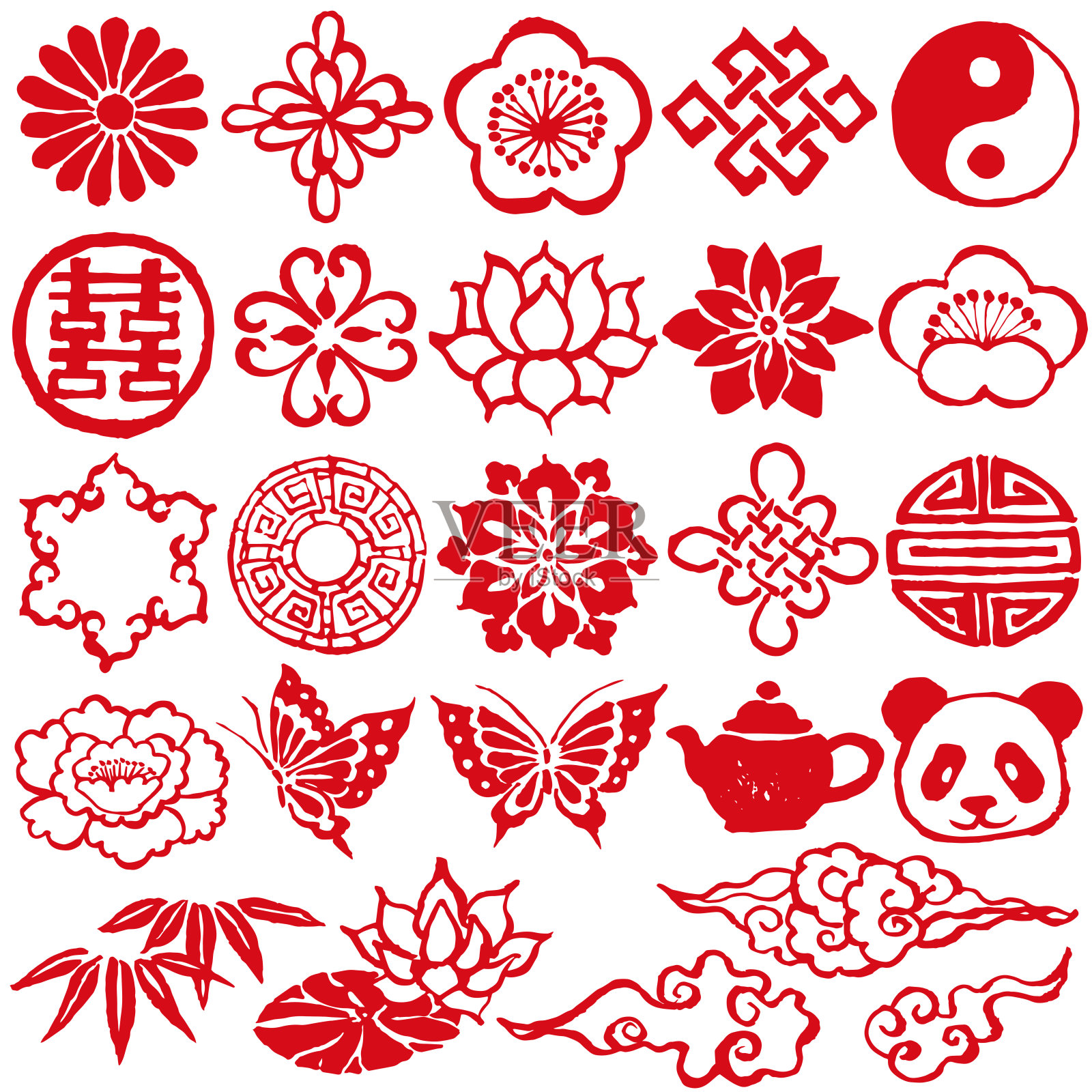 中国装饰图标。插画图片素材