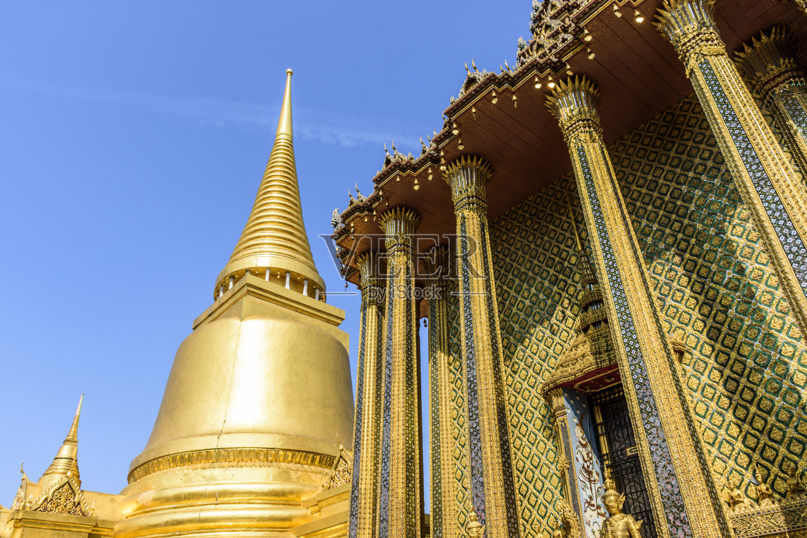 金塔，大皇宫和翡翠佛寺，曼谷，泰国照片摄影图片
