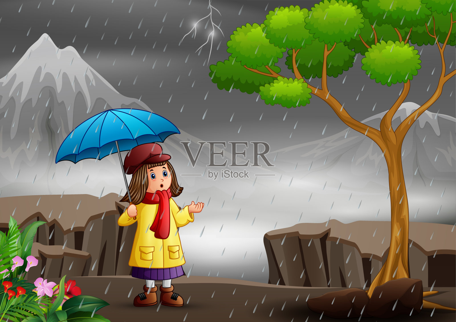 下雨天|插画|插画习作|园园的小花园 - 原创作品 - 站酷 (ZCOOL)