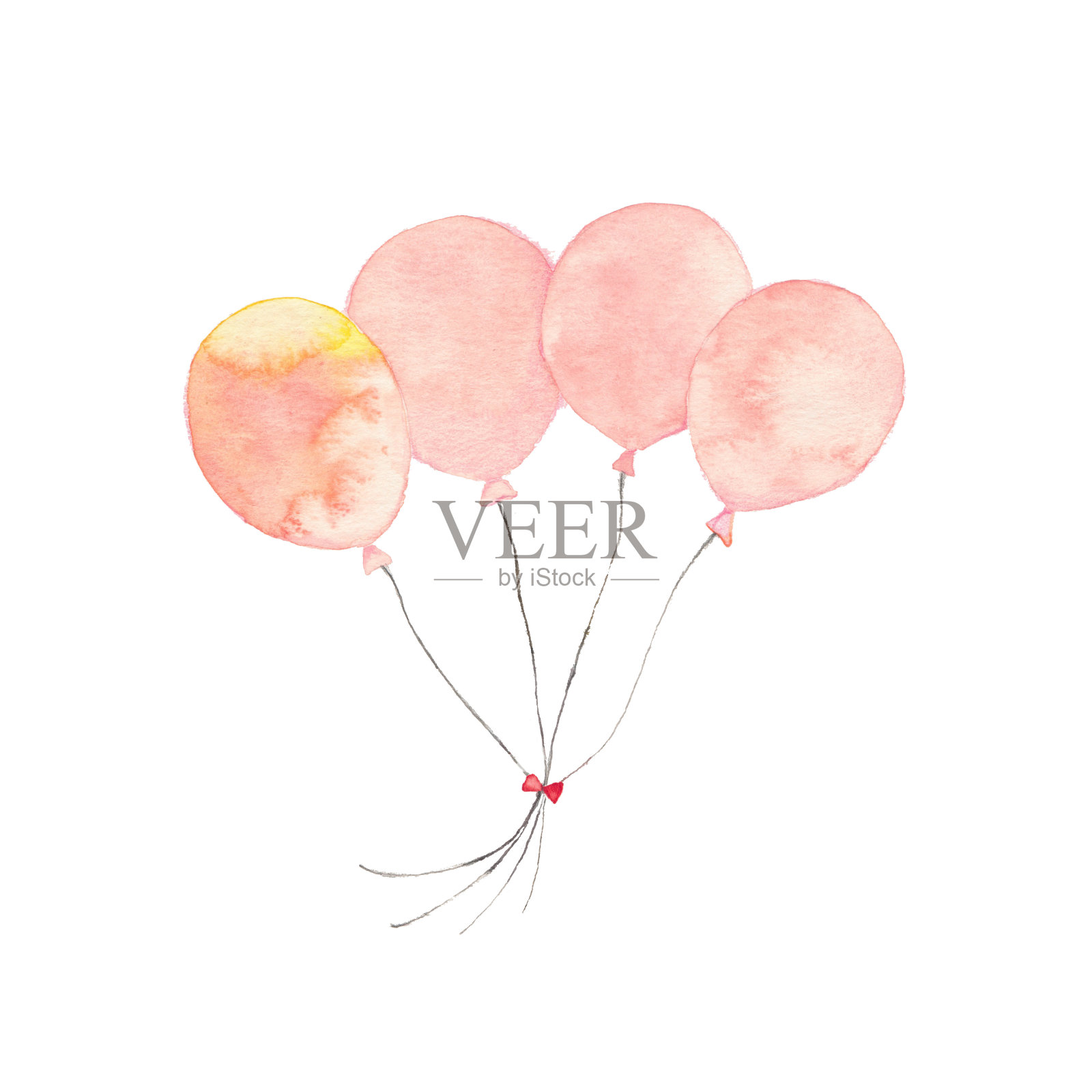 粉色的气球插画图片素材