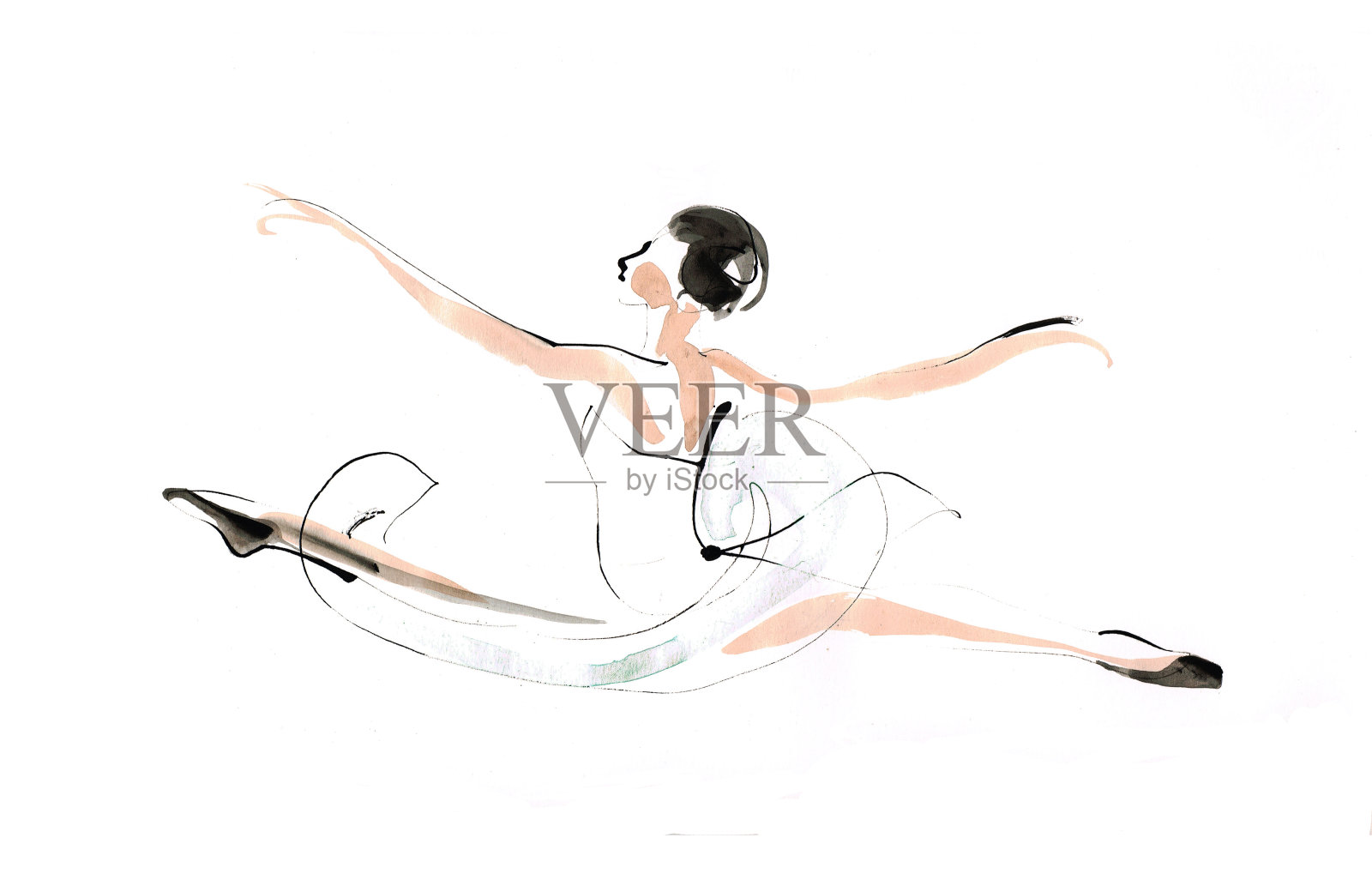 芭蕾舞女芭蕾舞者舞蹈素描插画图片素材