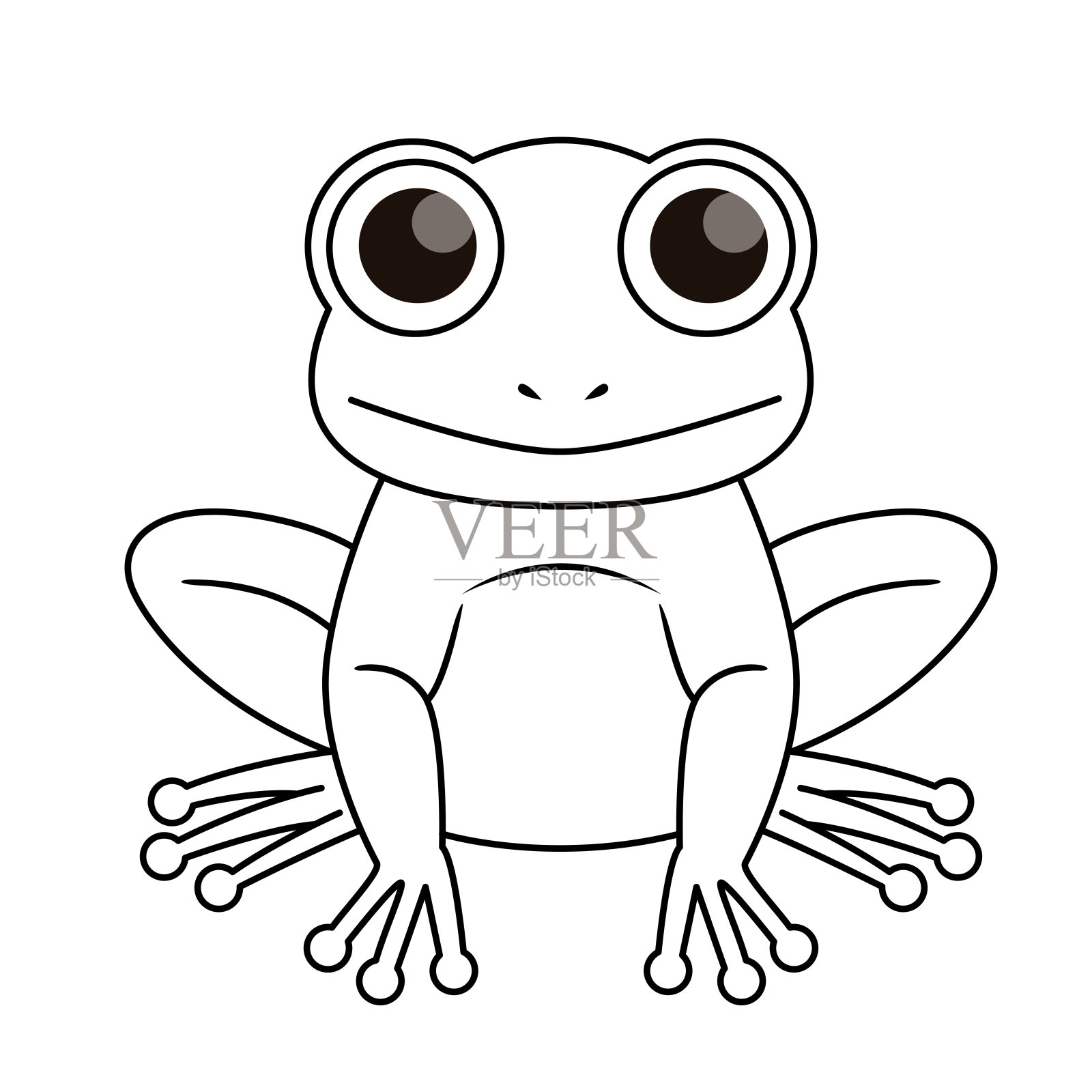 矢量插图的青蛙孤立在白色背景。设计元素图片