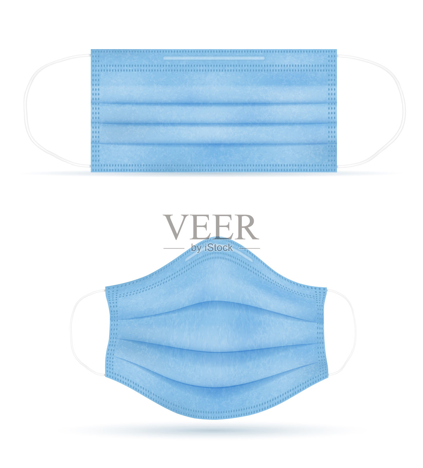 医用口罩，以防止由空气飞沫传播的疾病和感染设计元素图片