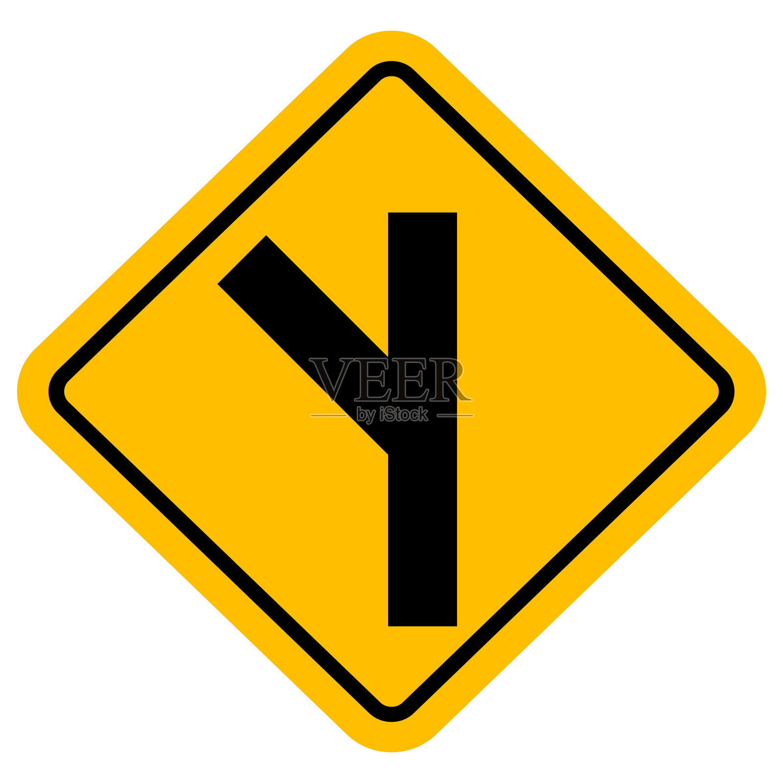 Y路口左交通标志矢量图。交通标志。设计元素图片