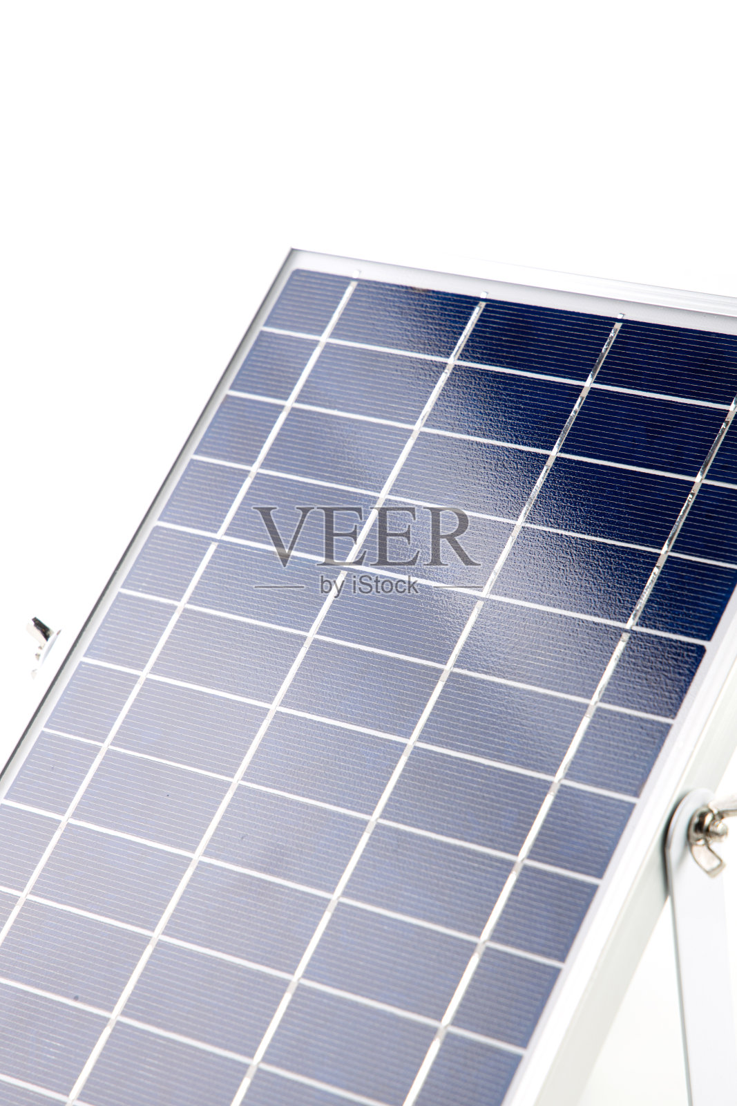 小型便携式太阳能电池板垫电源模块。照片摄影图片