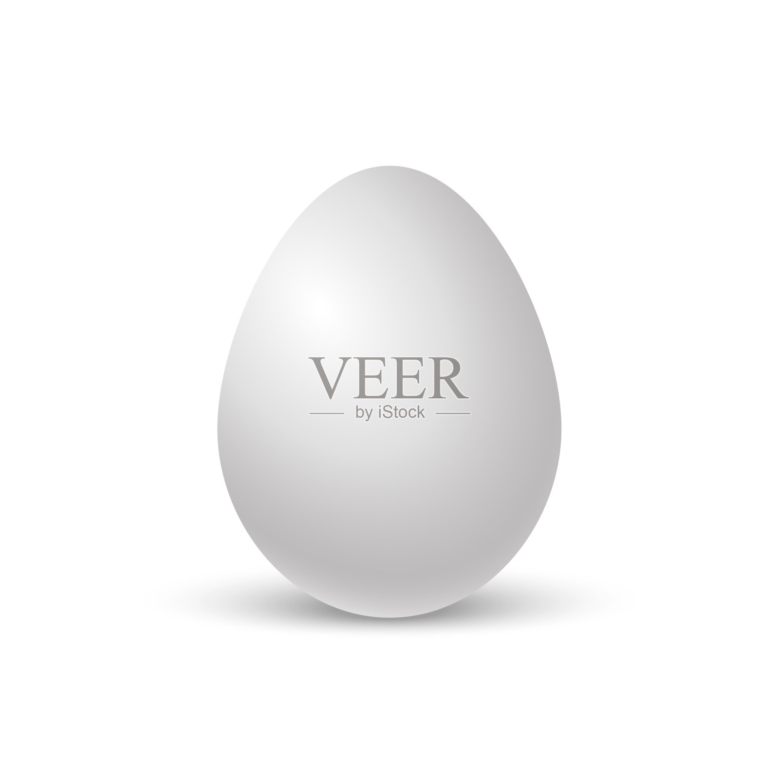 鸡蛋。带有柔和阴影的鸡蛋。单一现实动物蛋。模板复活节假期孤立的白色背景。插画图片素材