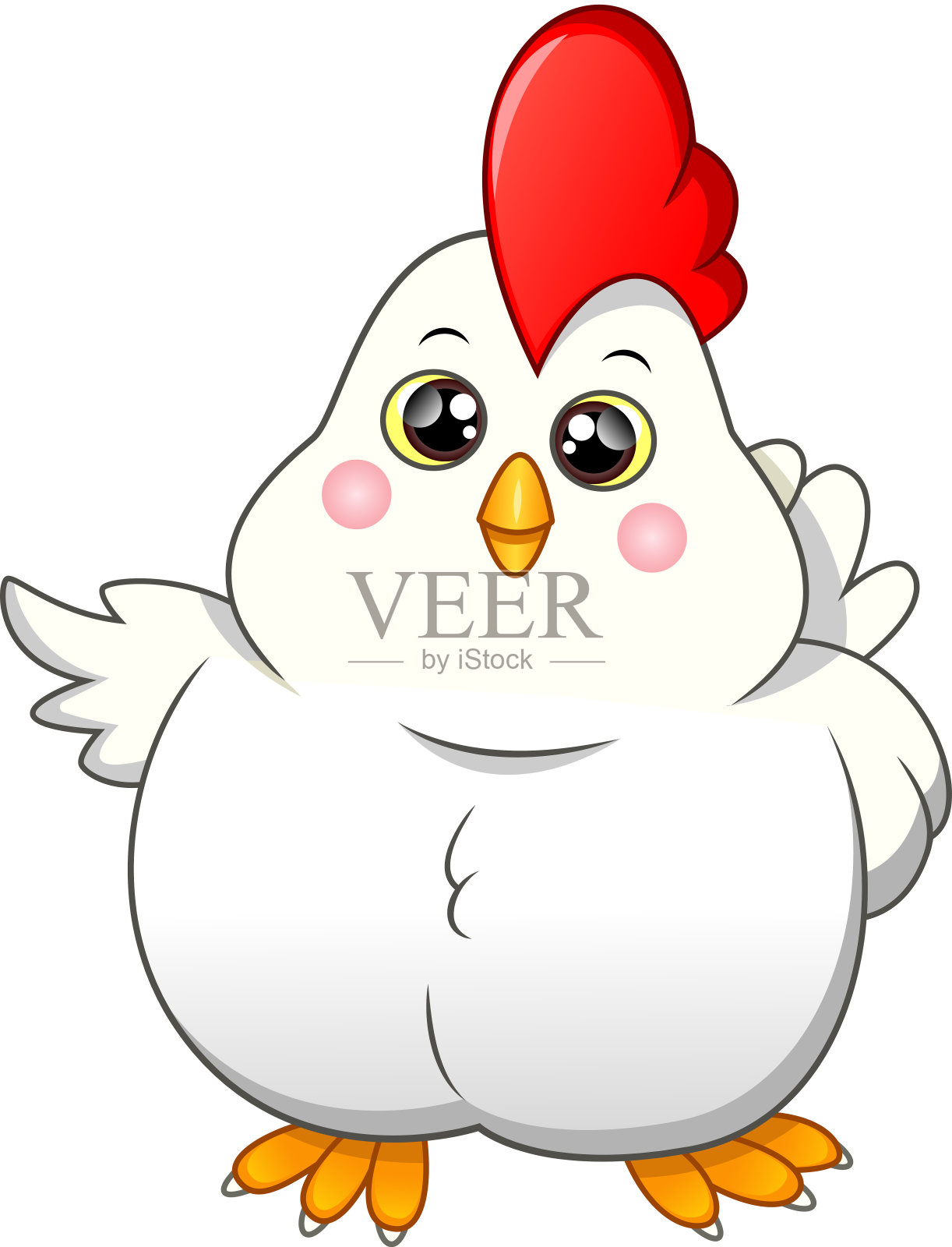 可爱的小公鸡卡通造型插画图片素材_ID:408566195-Veer图库