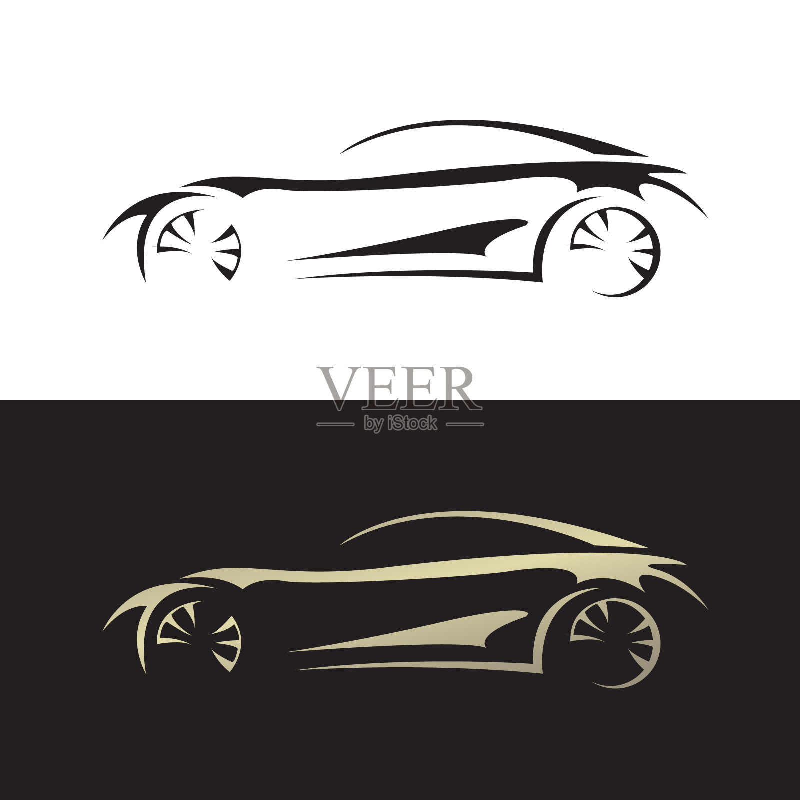 汽车跑车标志矢量速度车辆概念插图插画图片素材