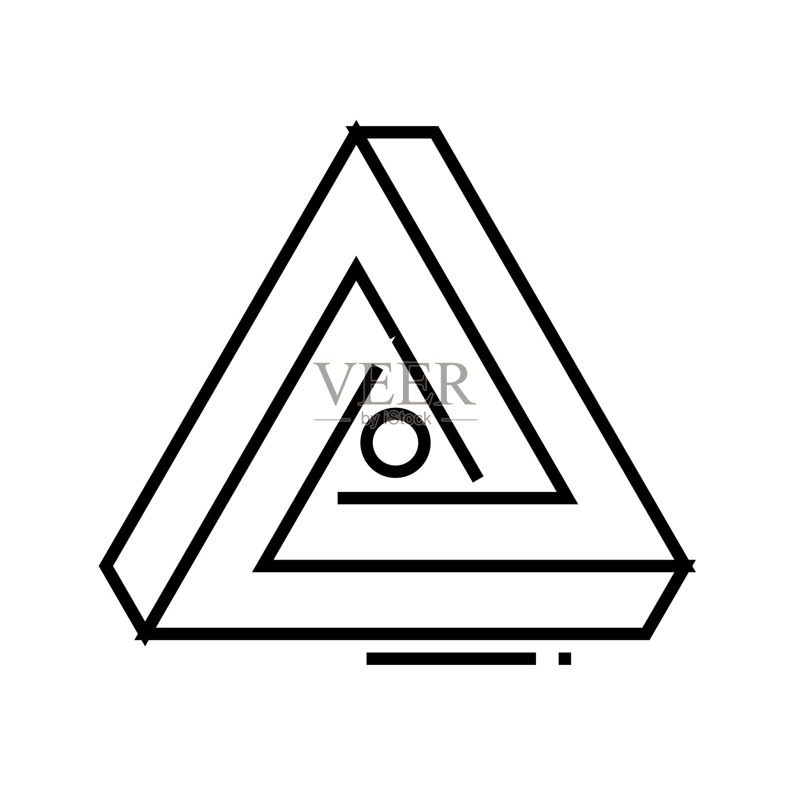 艺术金字塔线图标，概念符号，轮廓矢量插图，线性符号设计元素图片