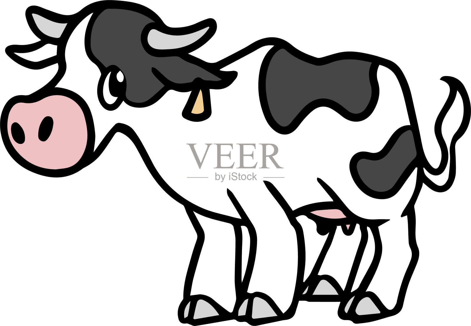 手绘一头牛插画元素图片素材-编号32646882-图行天下