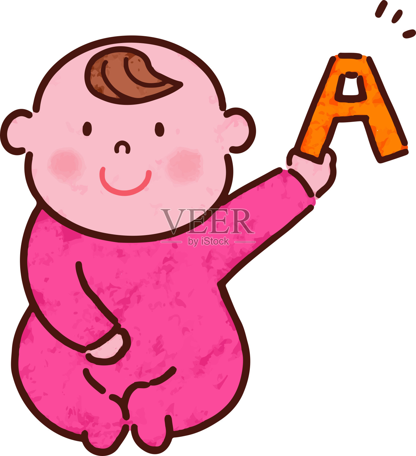 宝宝有字母有主线插画图片素材