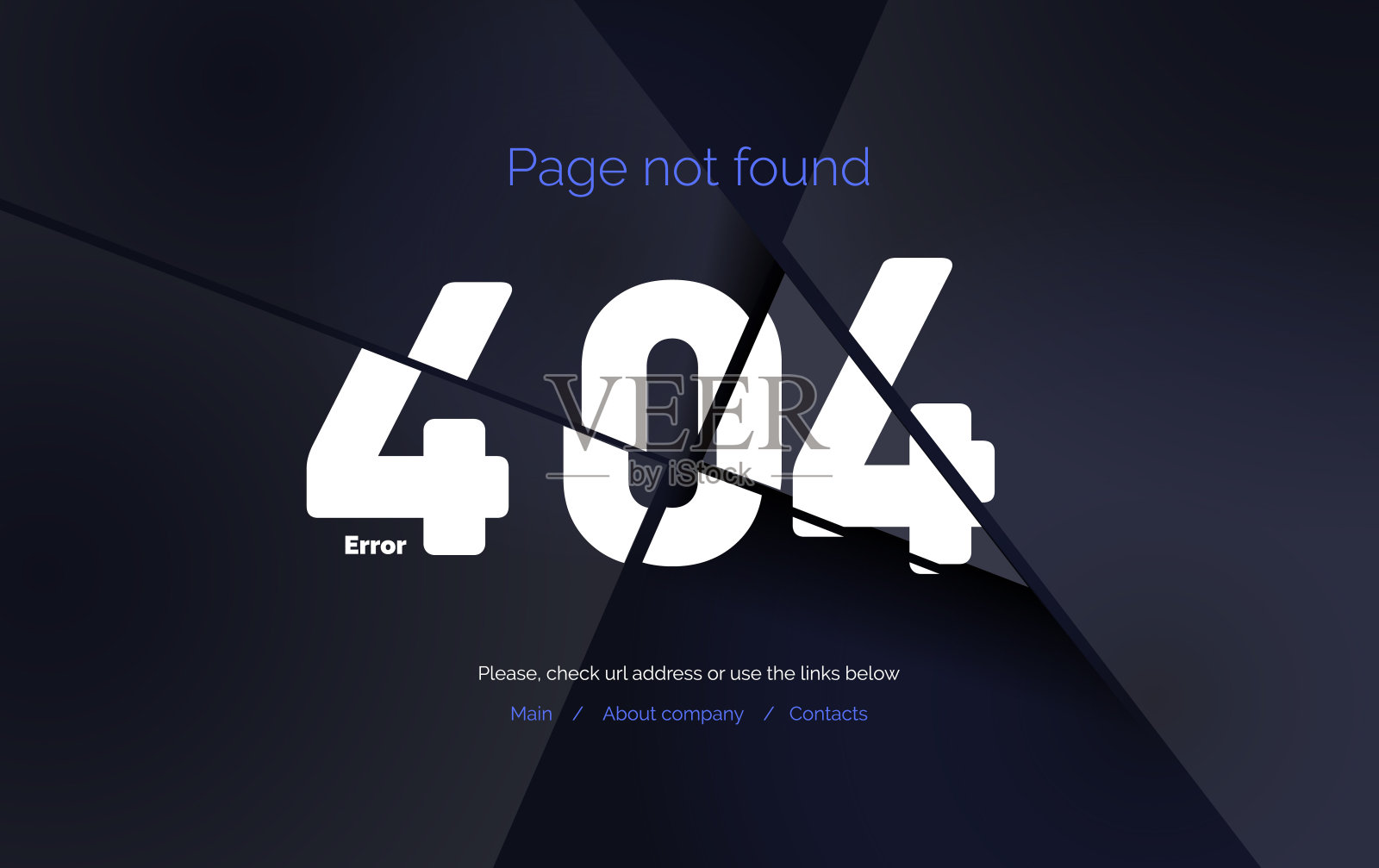 错误404。网页模板，网页没有找到。404页被撕成碎片。矢量插图上的黑色背景。插画图片素材