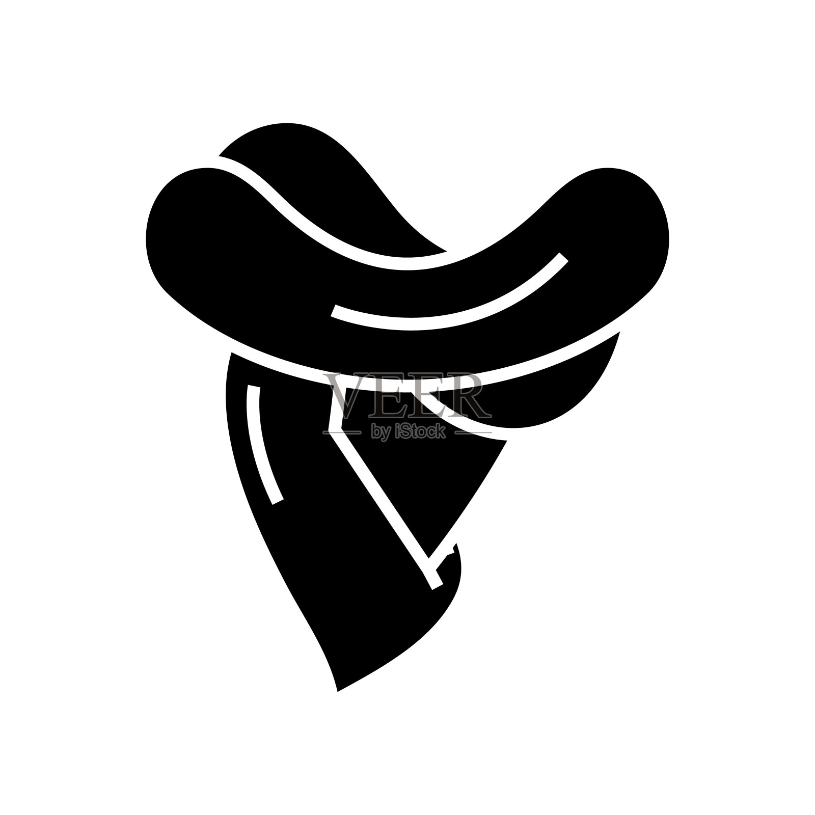 围巾黑色图标，概念插图，矢量平面符号，象形符号图标素材
