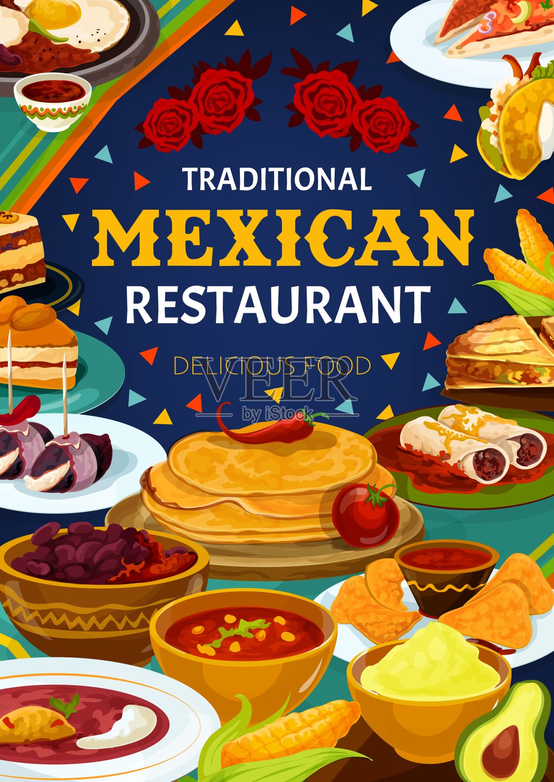 传统墨西哥菜，餐厅菜品设计模板素材