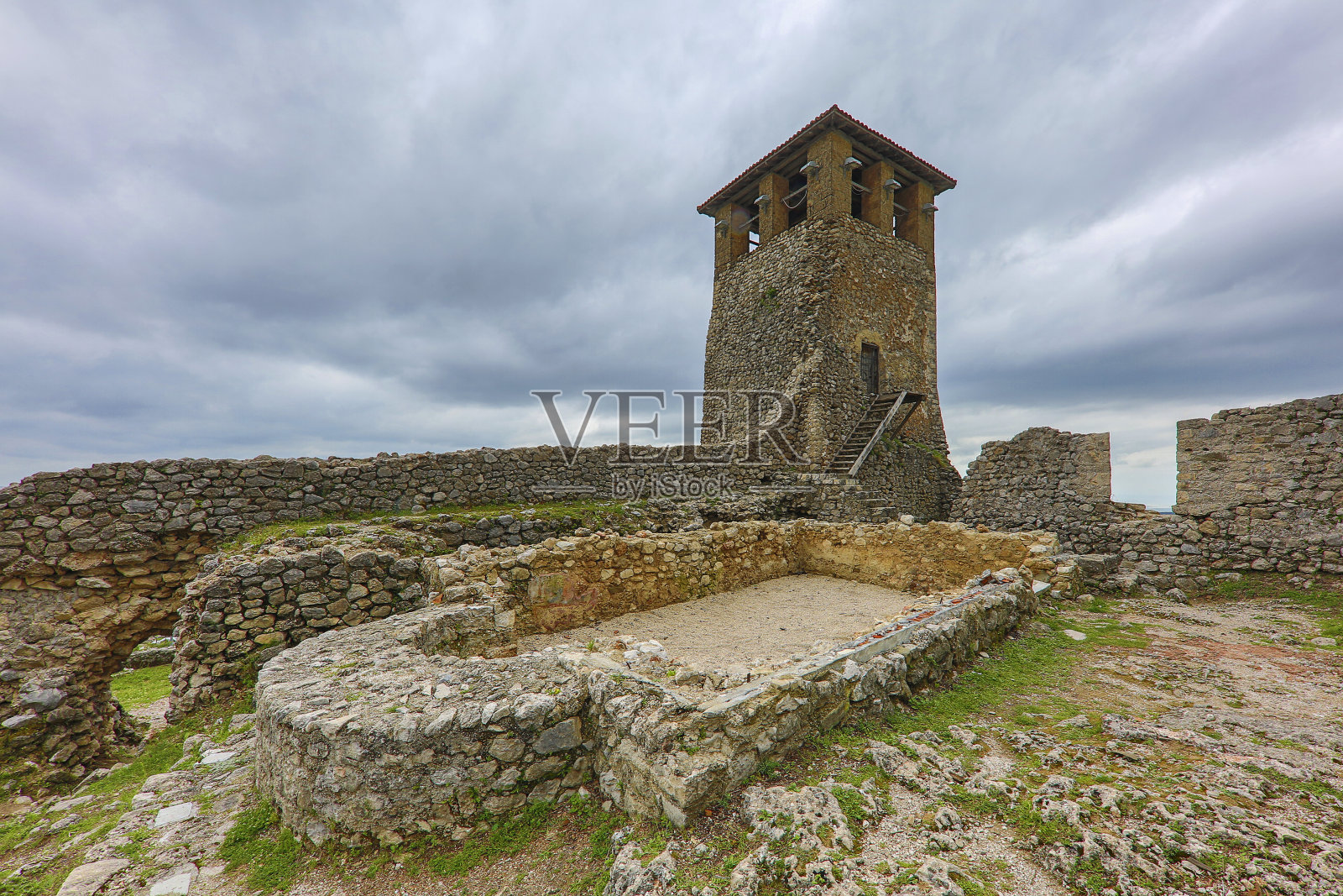 阿尔巴尼亚历史上的克鲁耶要塞照片摄影图片