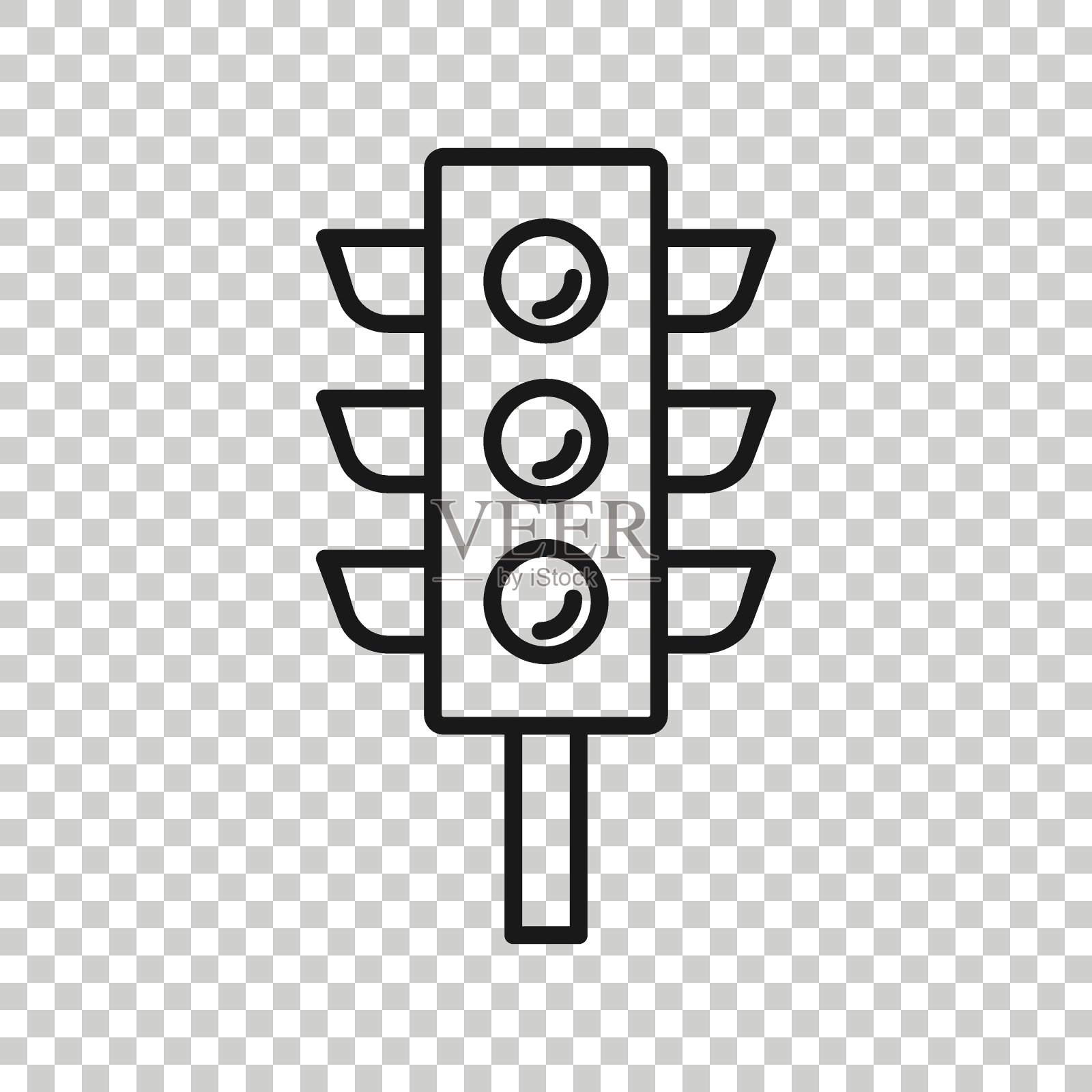 信号量图标在平面风格。交通灯矢量插图在白色孤立的背景。十字路口的业务概念。插画图片素材
