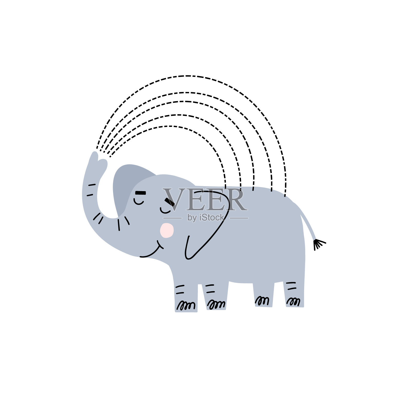 可爱的大象。插画图片素材