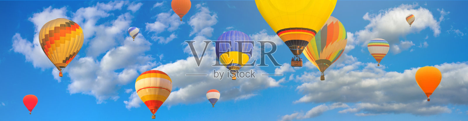 风景与热气球飞行照片摄影图片