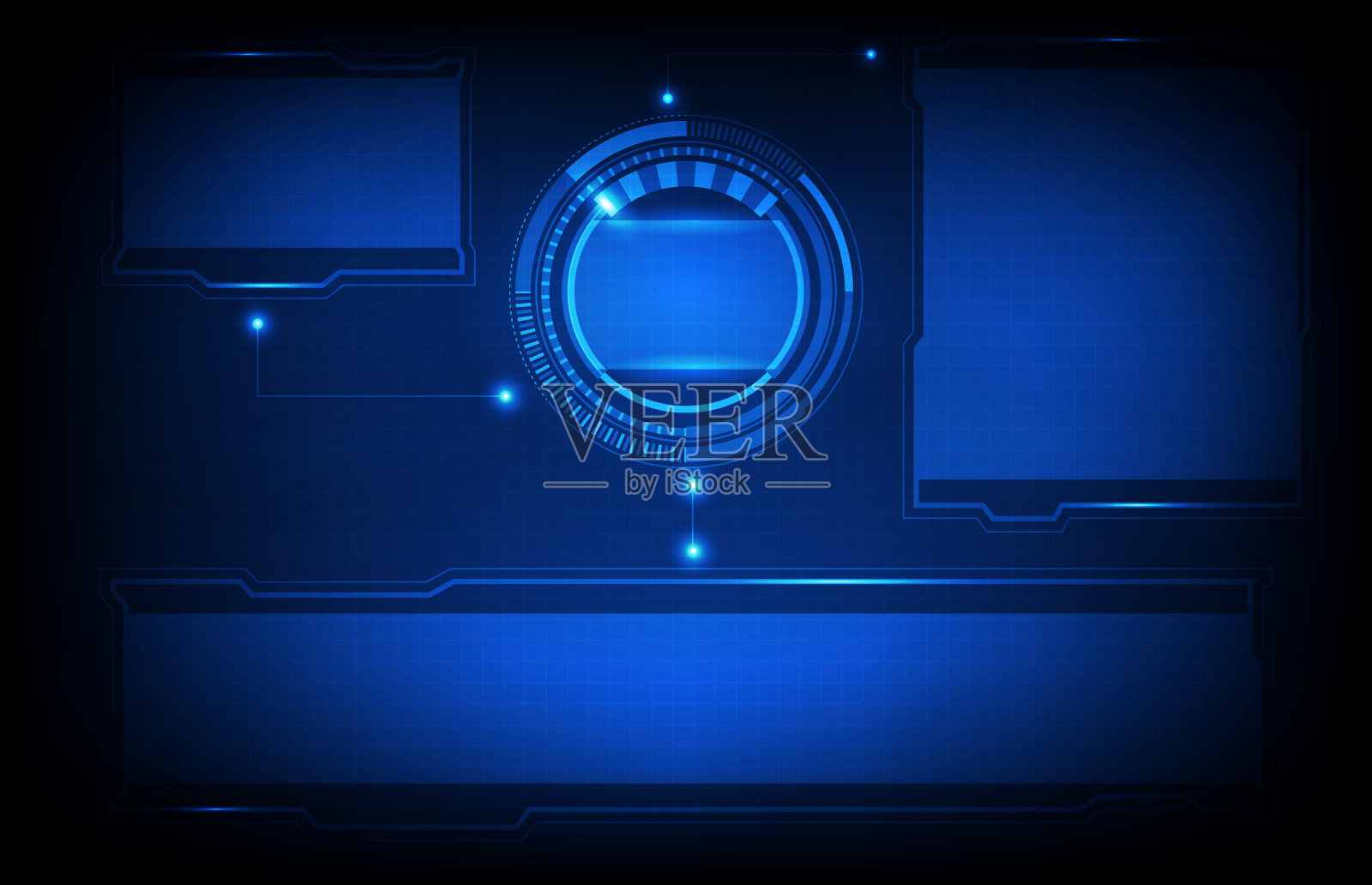 抽象背景的未来技术蓝色发光hud UI背景插画图片素材