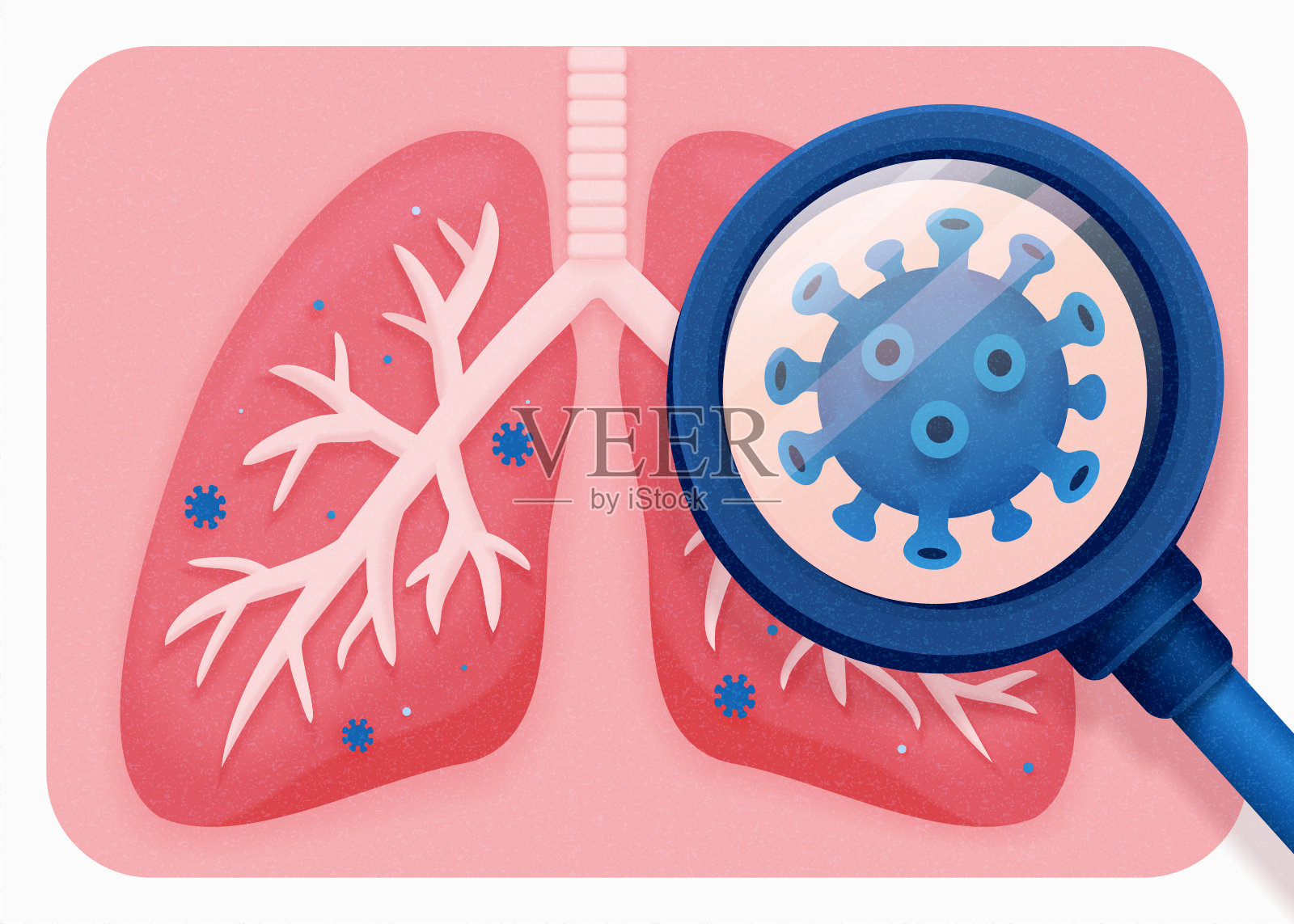 从肺部发现冠状病毒插画图片素材