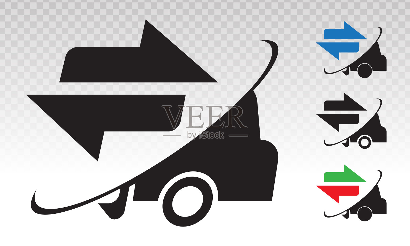 快速运输/快递卡车包裹的应用程序和网站图标插画图片素材