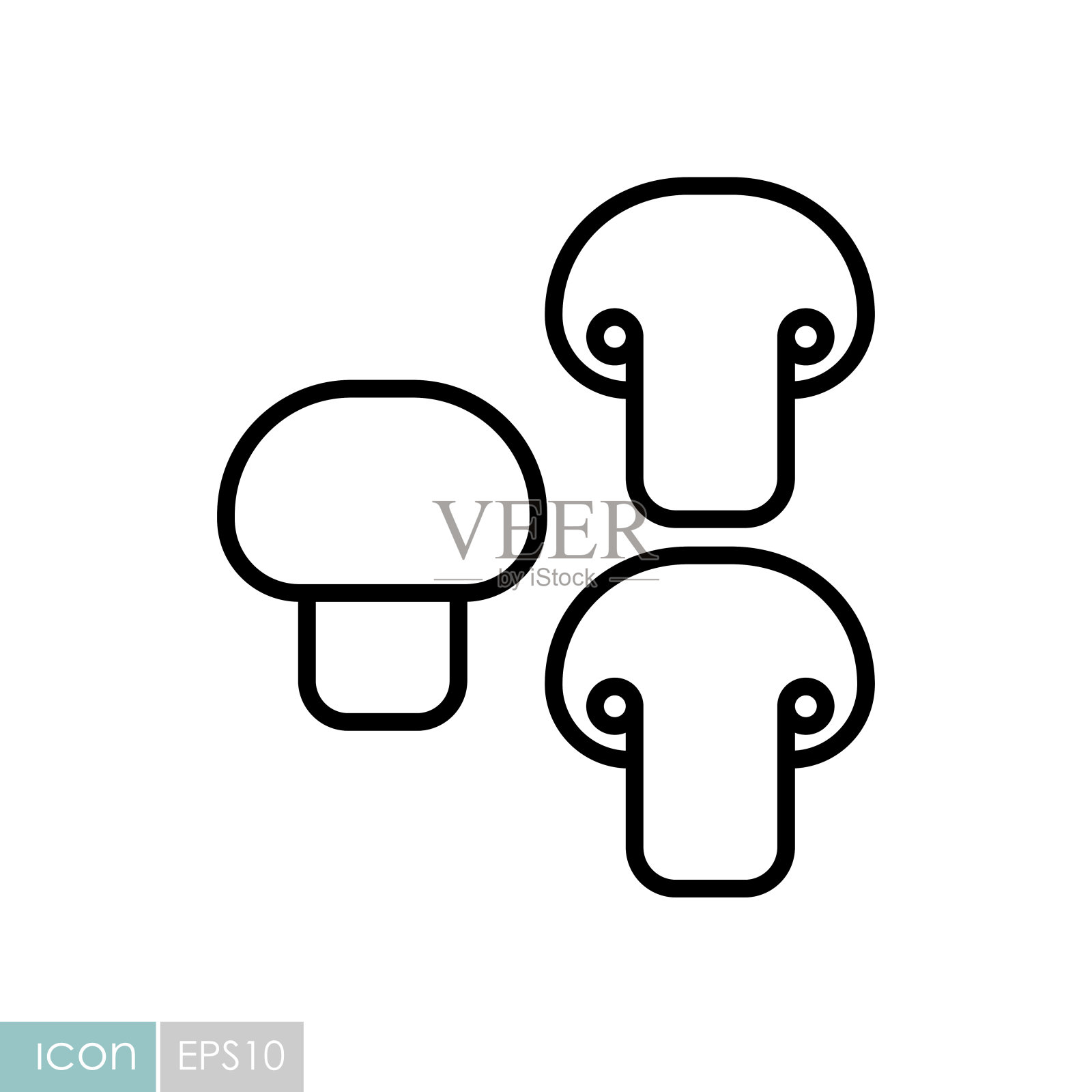 蘑菇矢量图标。蔬菜的象征设计元素图片