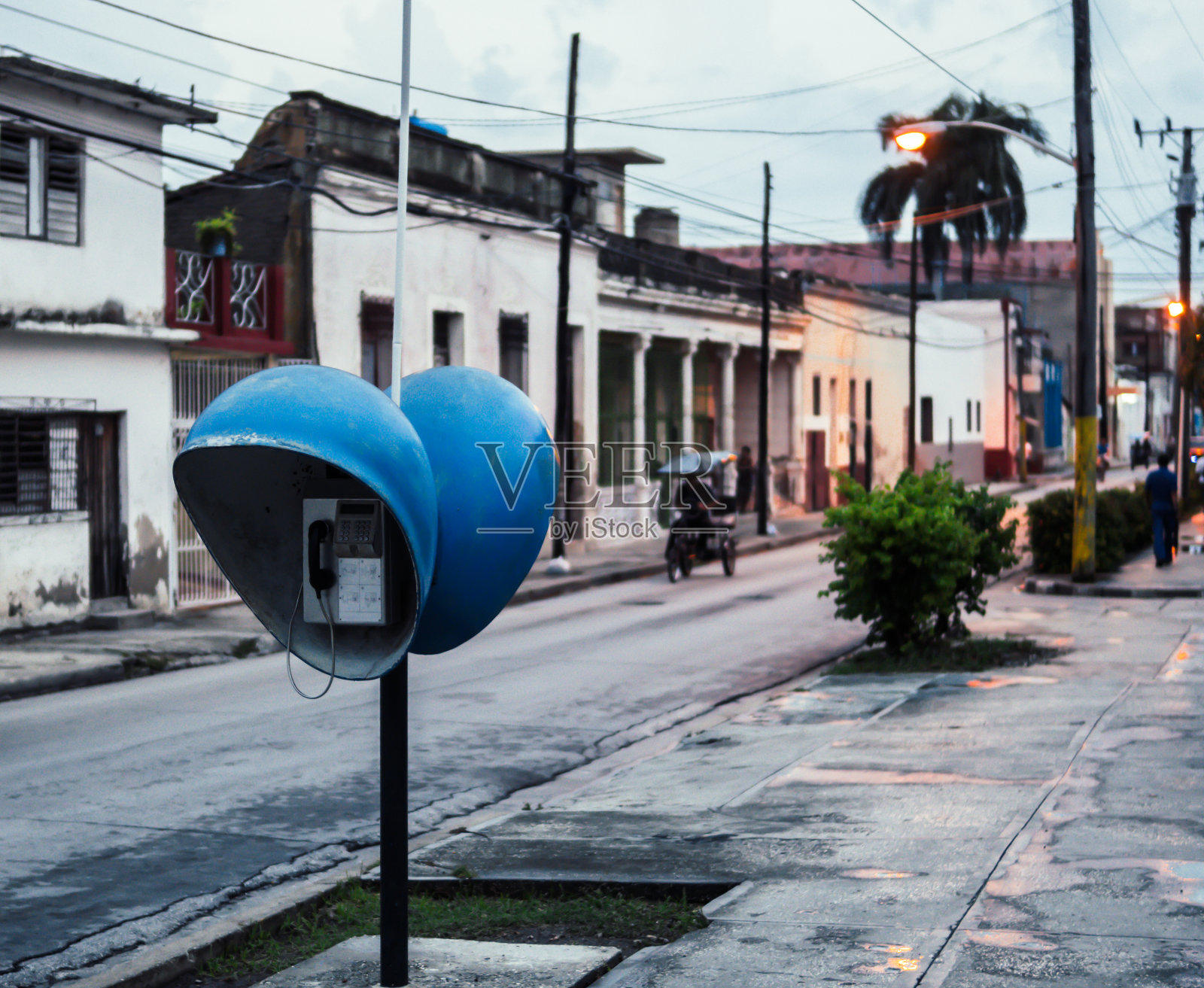古巴的电话亭照片摄影图片