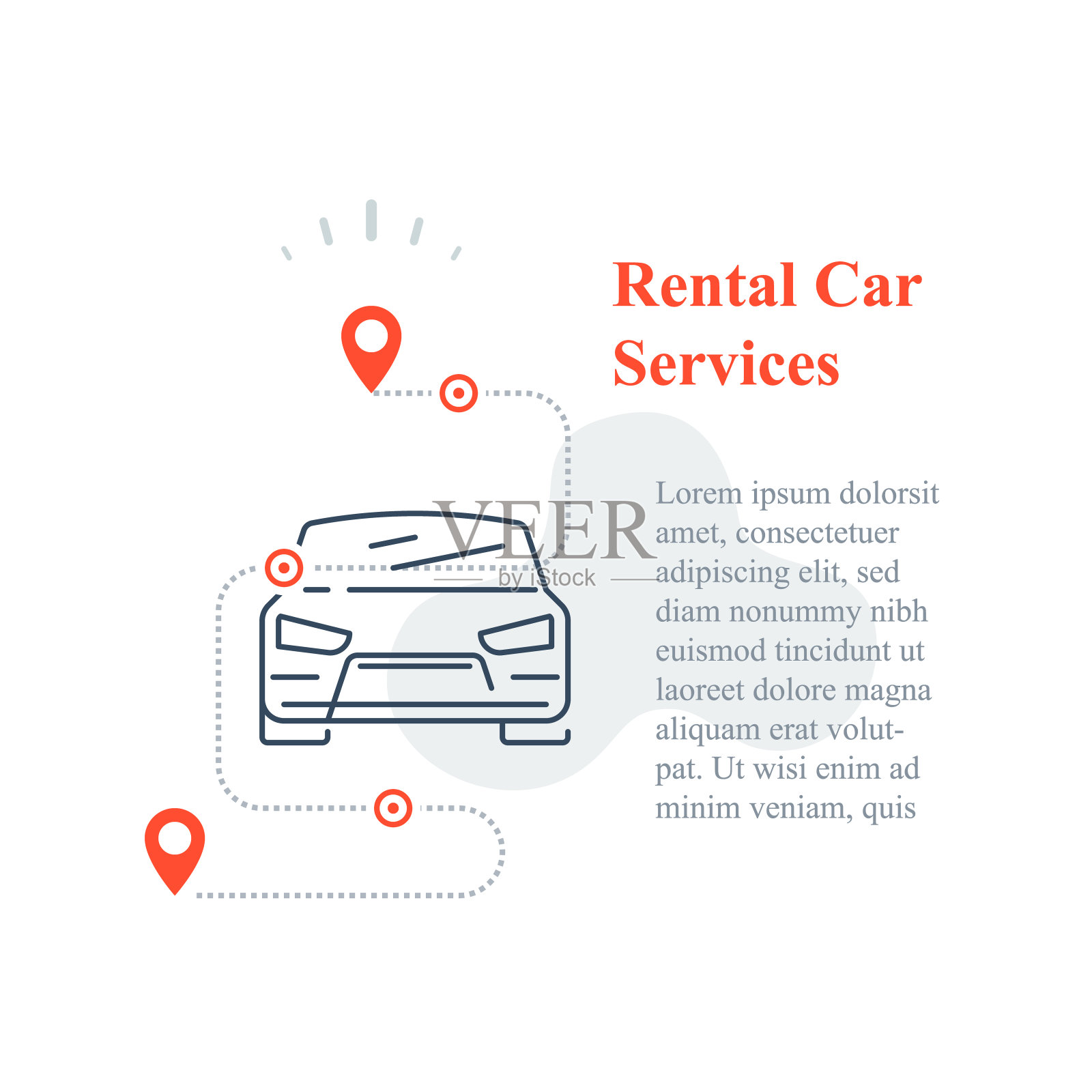 租车服务理念，共享汽车运输插画图片素材
