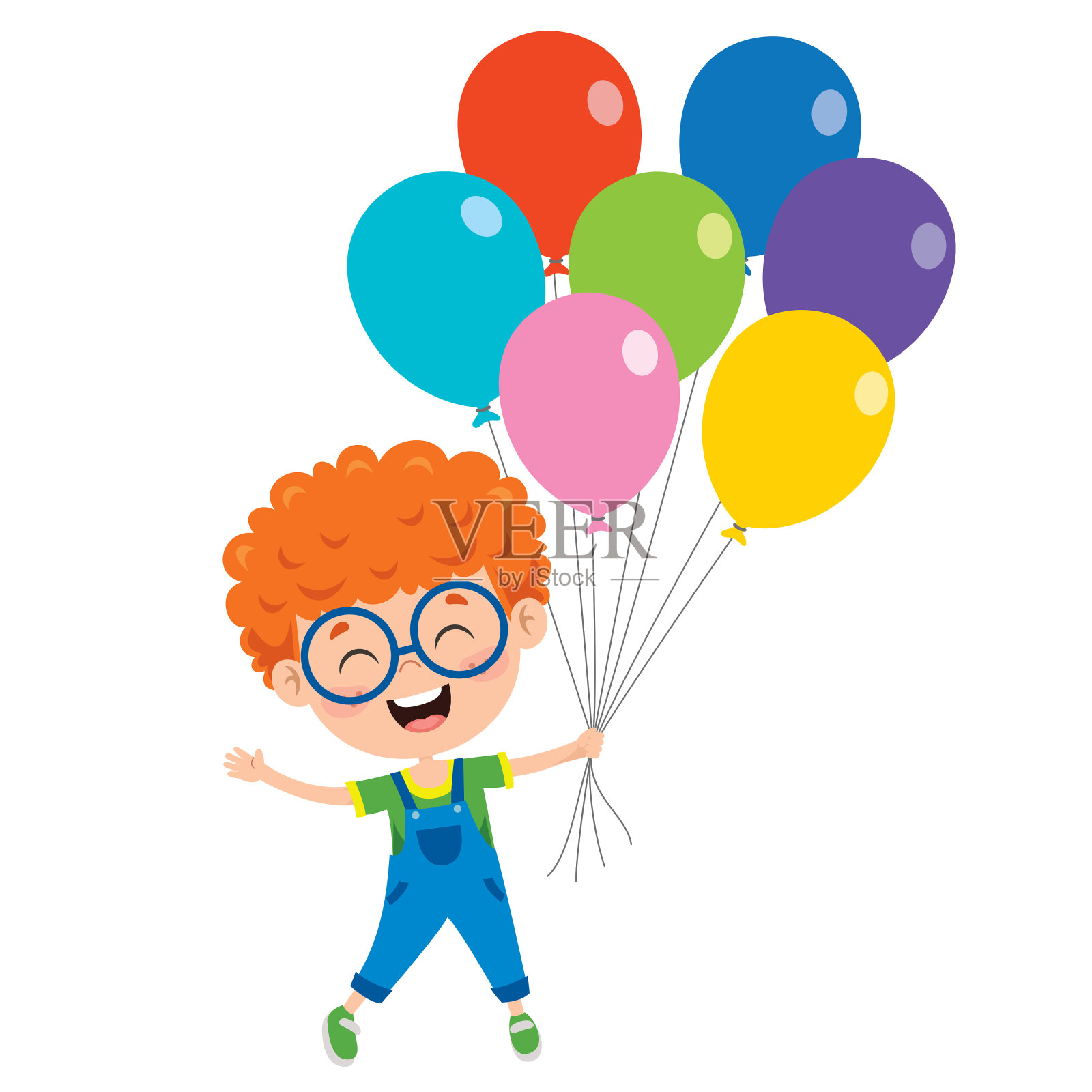 彩色气球派对装饰设计元素图片