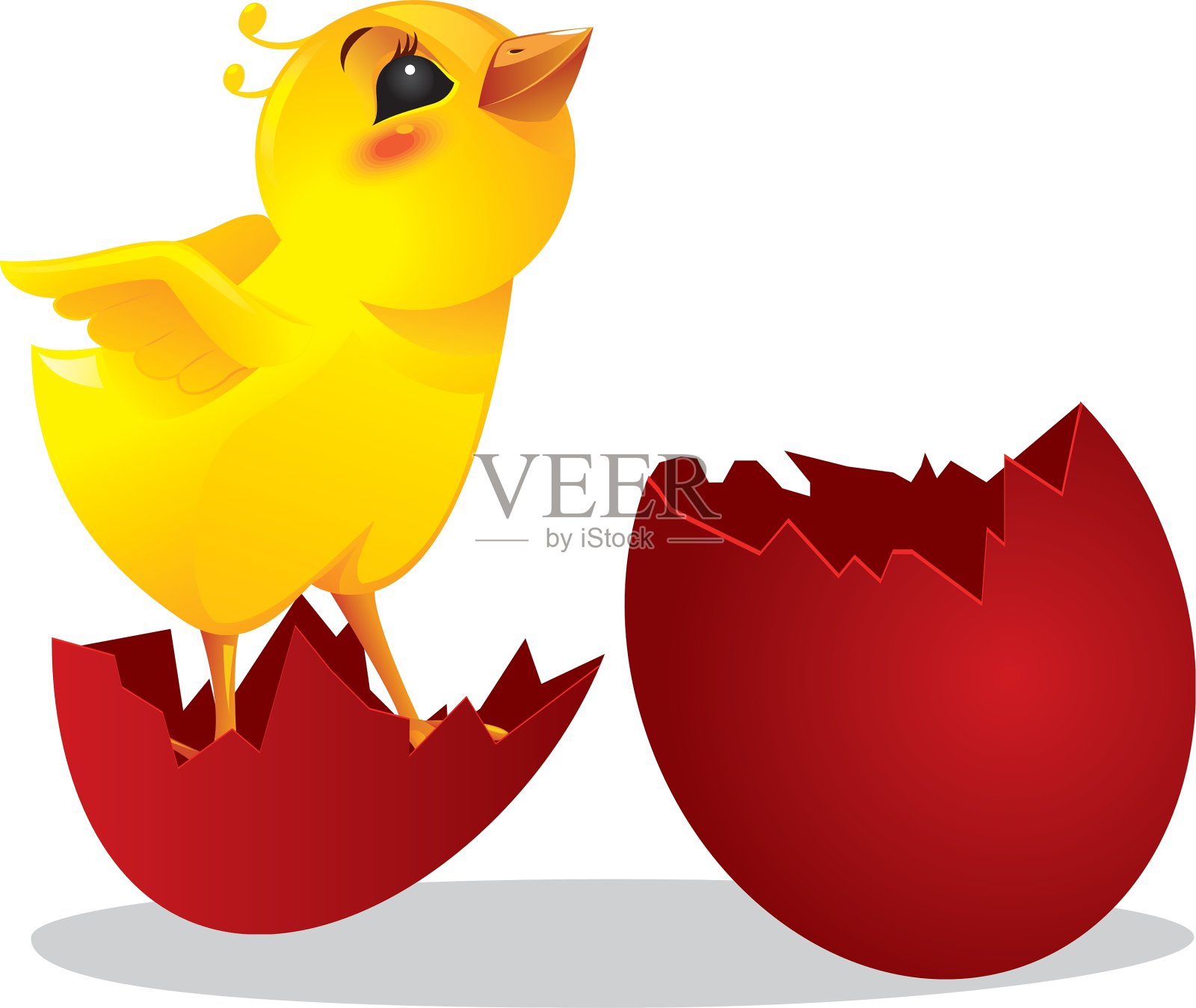 鸡和复活节蛋插画图片素材