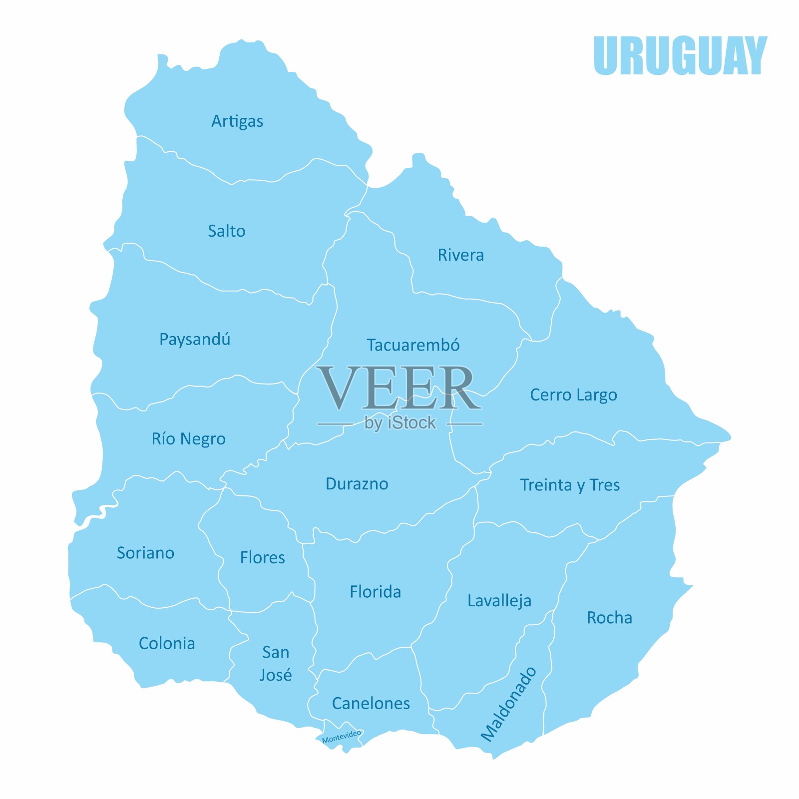乌拉圭的详细的地图有地区的 向量例证. 插画 包括有 背包, 等高, 设计, 蒙得维的亚, 状态, 国家 - 120742101