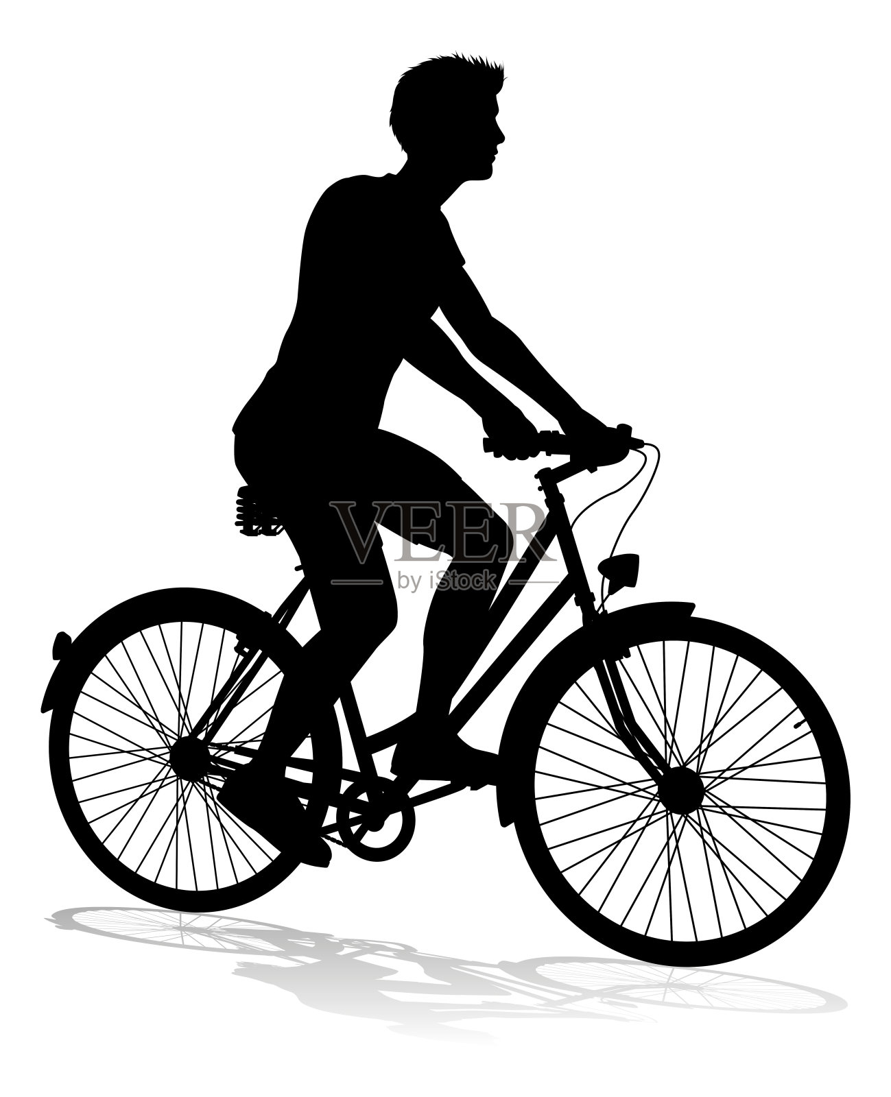自行车自行车骑自行车剪影设计元素图片