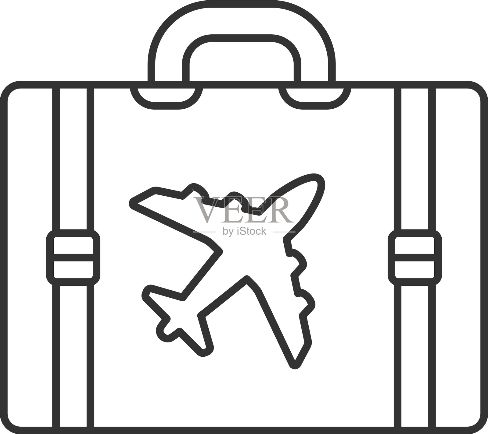 旅行行李手提箱线性图标图标素材
