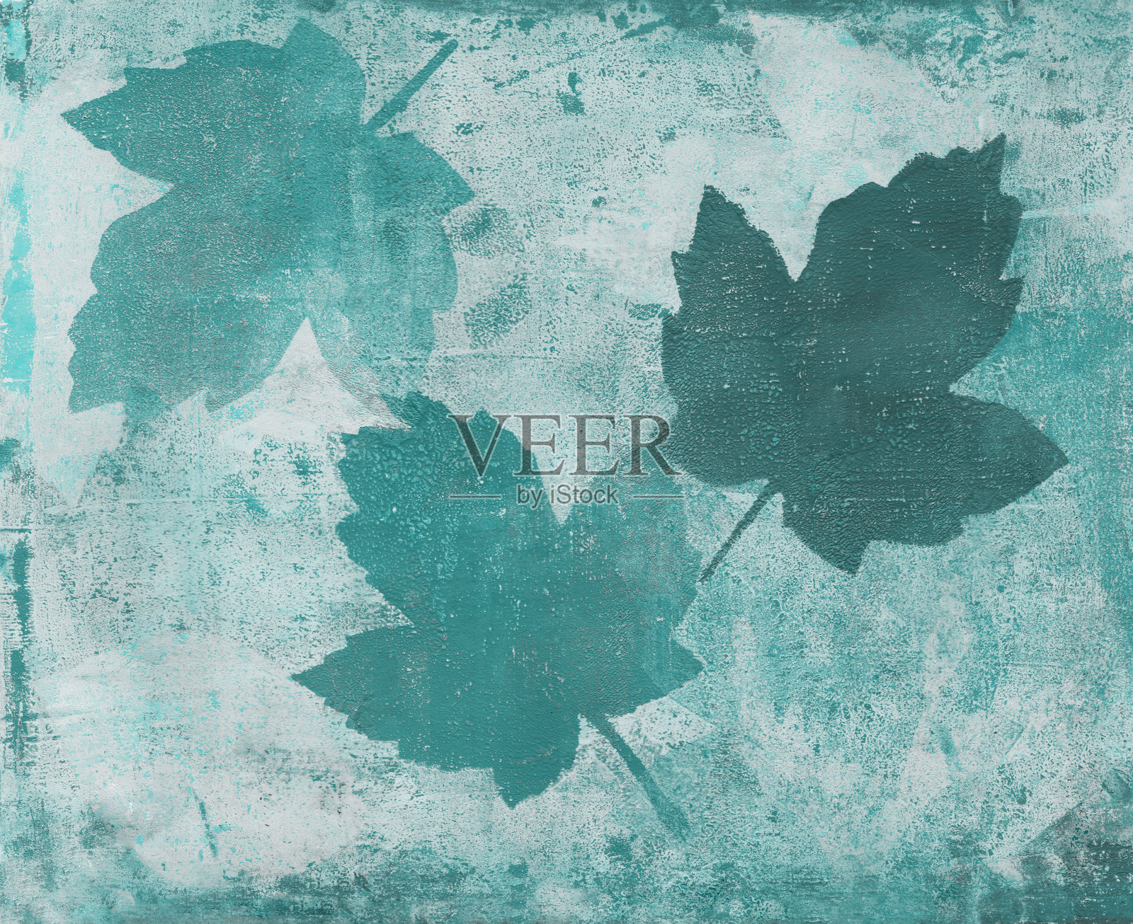 蓝色枫叶植物印花背景照片摄影图片