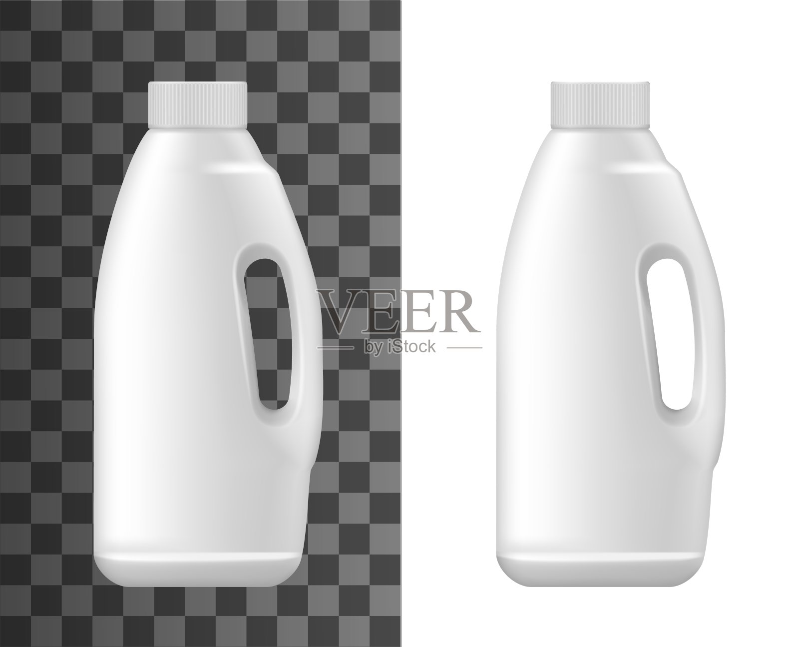 逼真的塑料瓶，液体洗衣粉插画图片素材