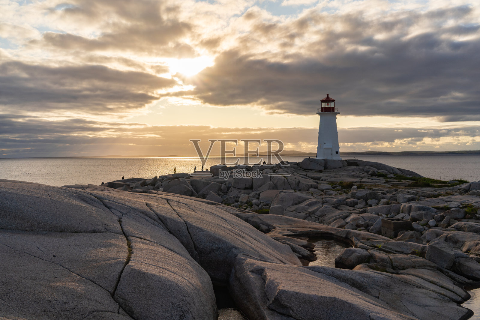 美丽的佩吉海湾日落在加拿大新斯科舍省照片摄影图片