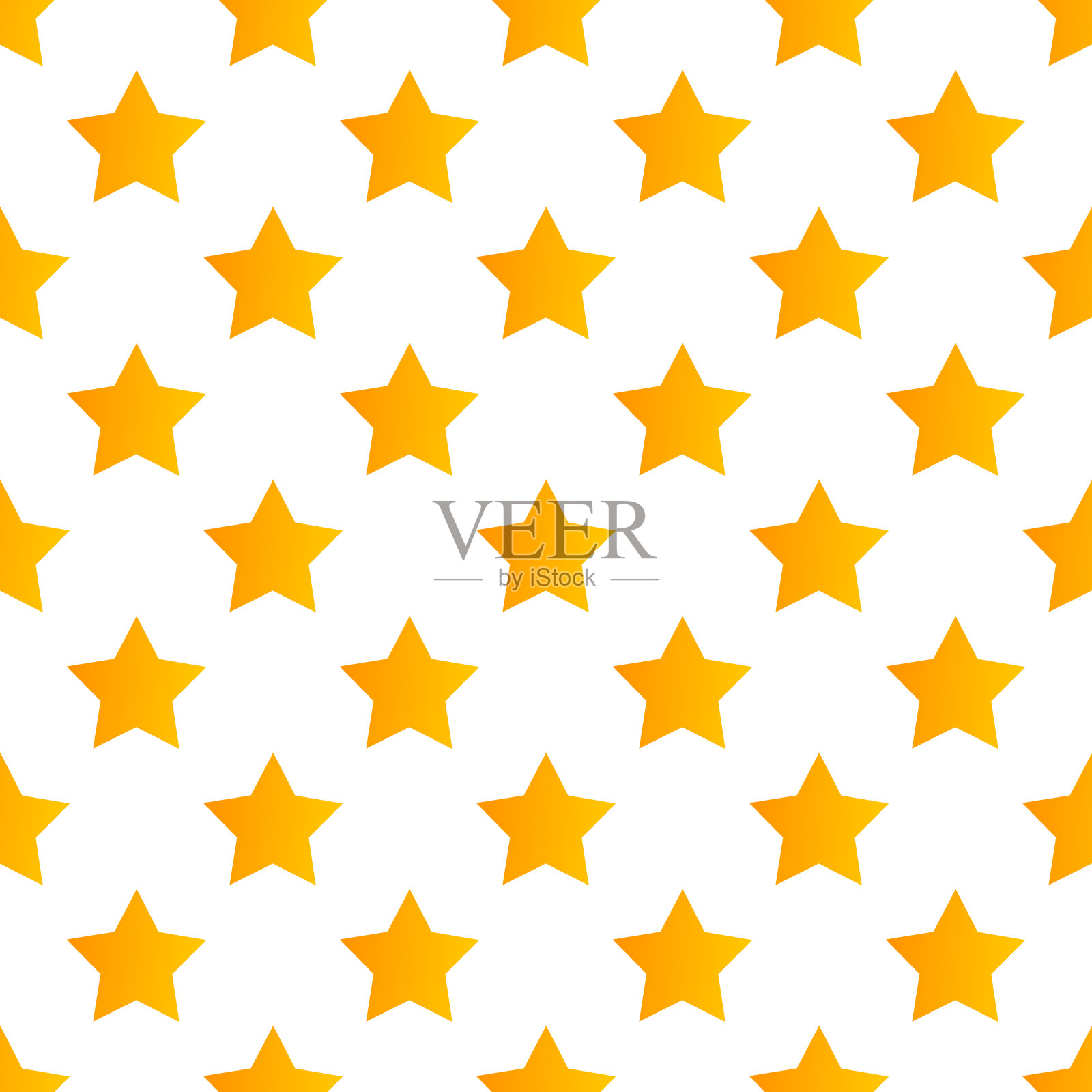 黄色星星在白色背景无缝模式。设计元素图片