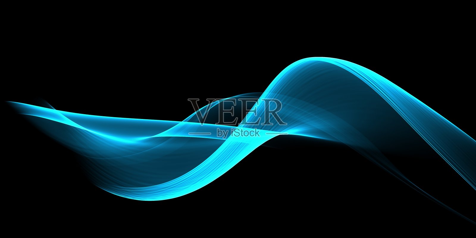 抽象的设计。蓝色波浪背景。透明软波照片摄影图片