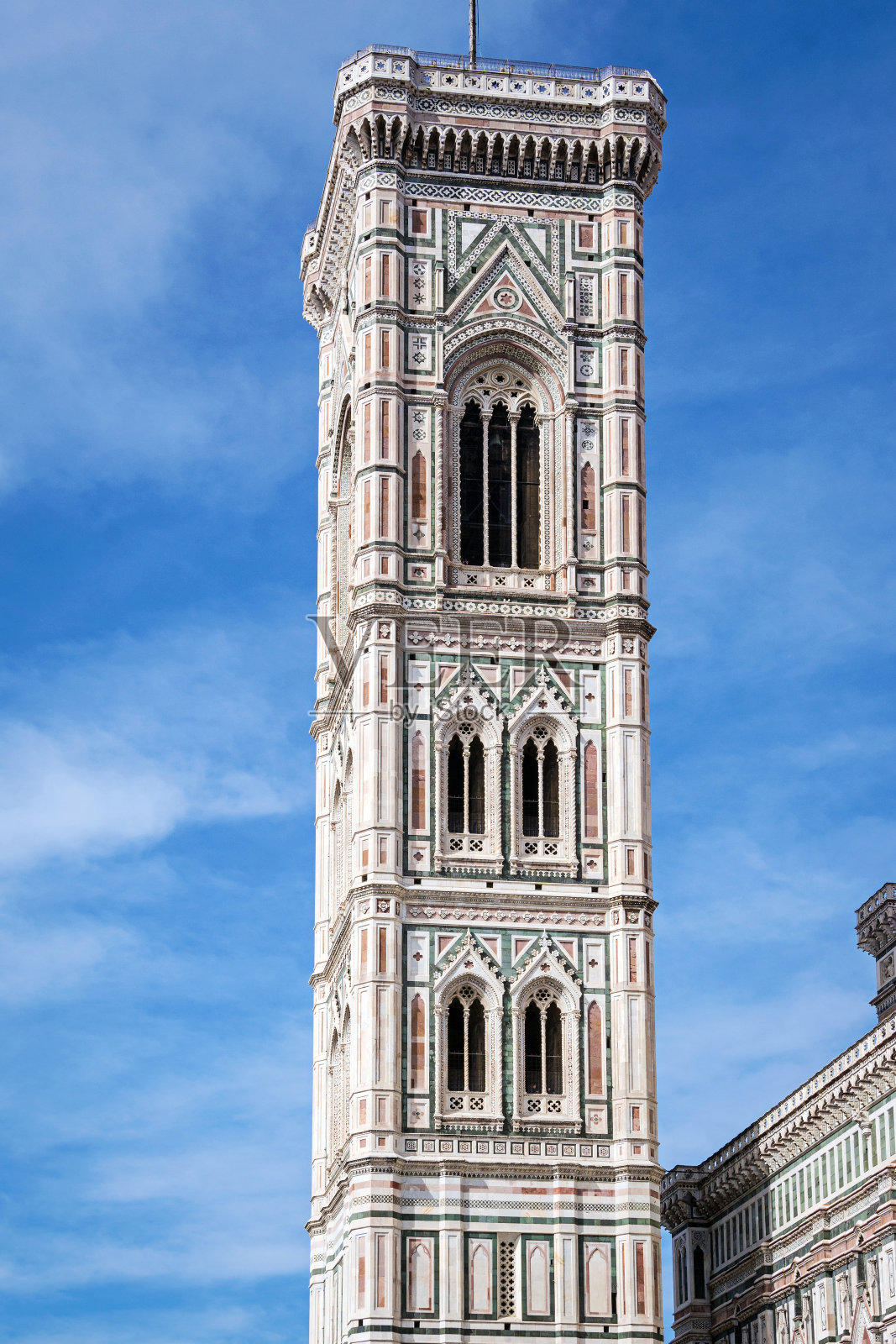 佛罗伦萨大教堂广场的乔托钟楼。意大利托斯卡纳照片摄影图片