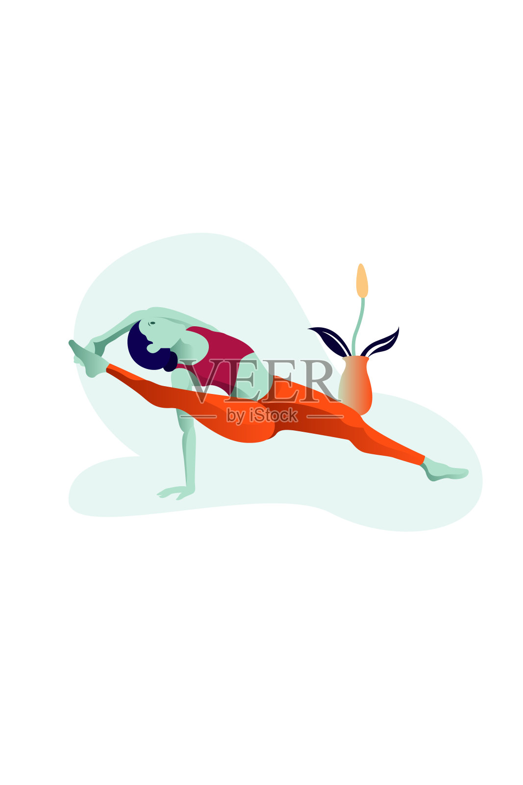 矢量插图瑜伽运动运动插画图片素材