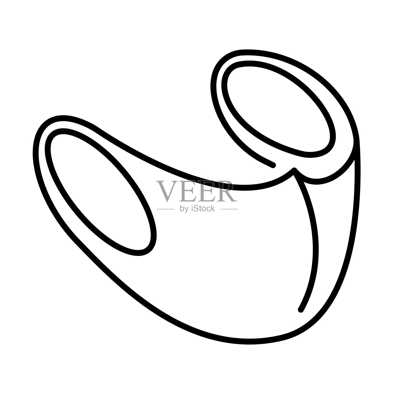 一个简单的线性图标，可重复使用的设计师防护医疗口罩。设计元素图片