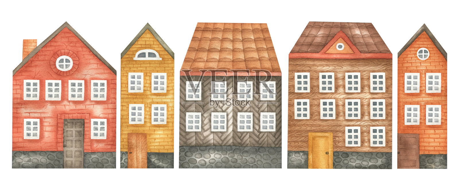 棕色的房子。jpg插画图片素材