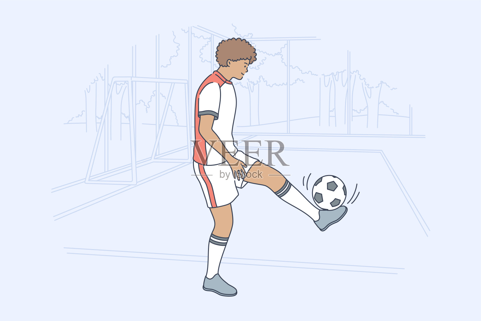 运动、训练、游戏、足球、活动概念插画图片素材