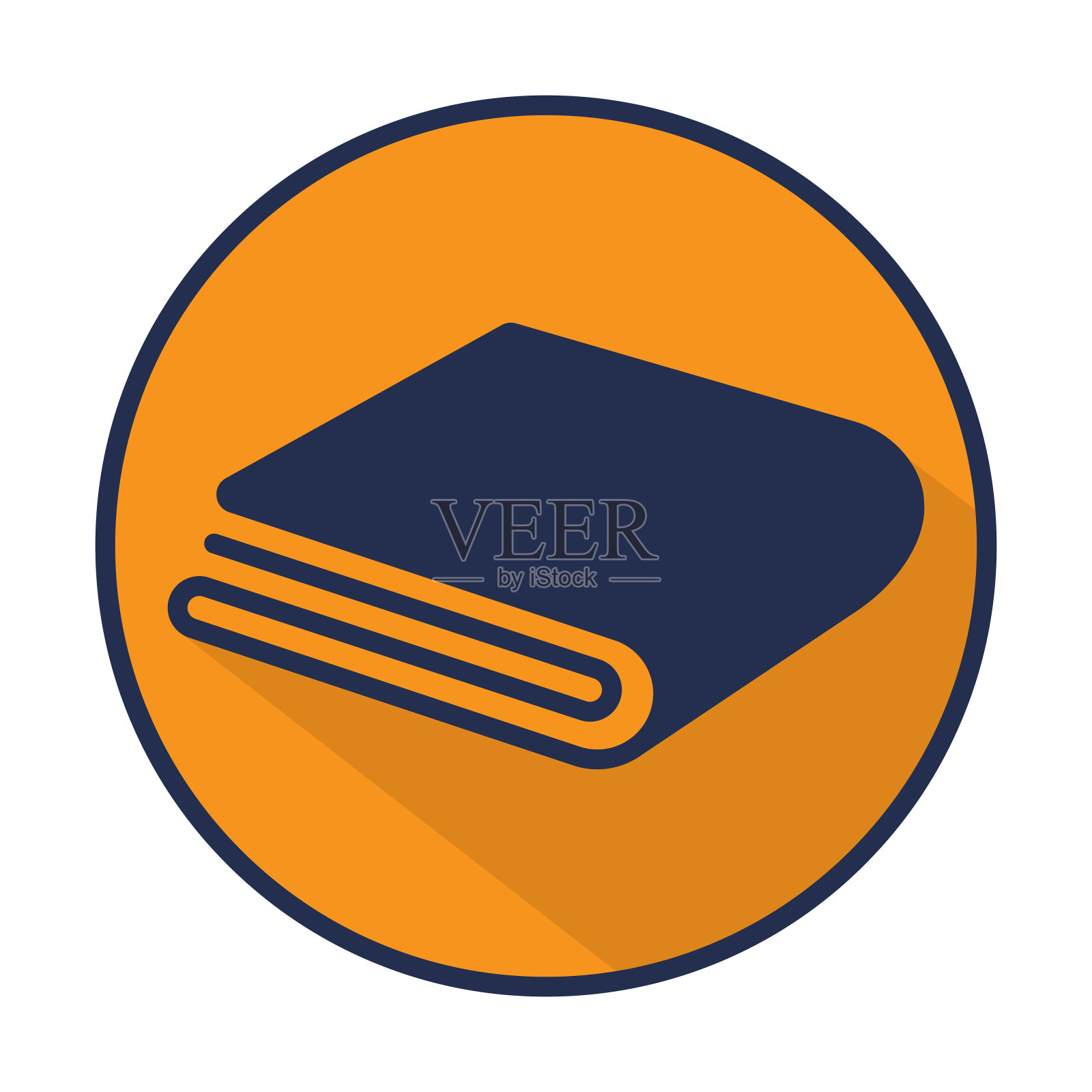 厨房餐巾/折叠餐巾纸平面图标应用程序或网站在黄色背景插画图片素材